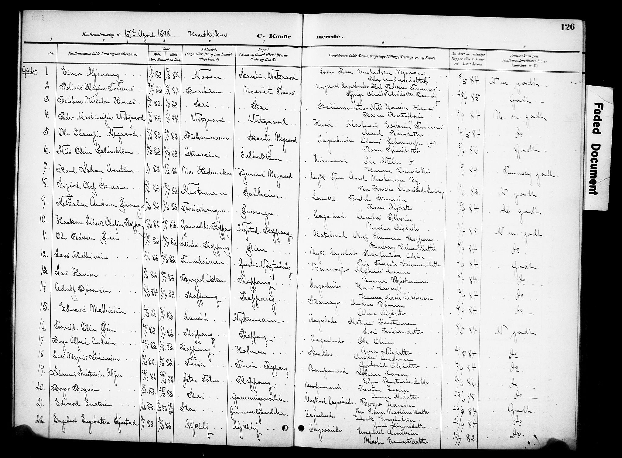 Stor-Elvdal prestekontor, SAH/PREST-052/H/Ha/Hab/L0003: Parish register (copy) no. 3, 1895-1917, p. 126