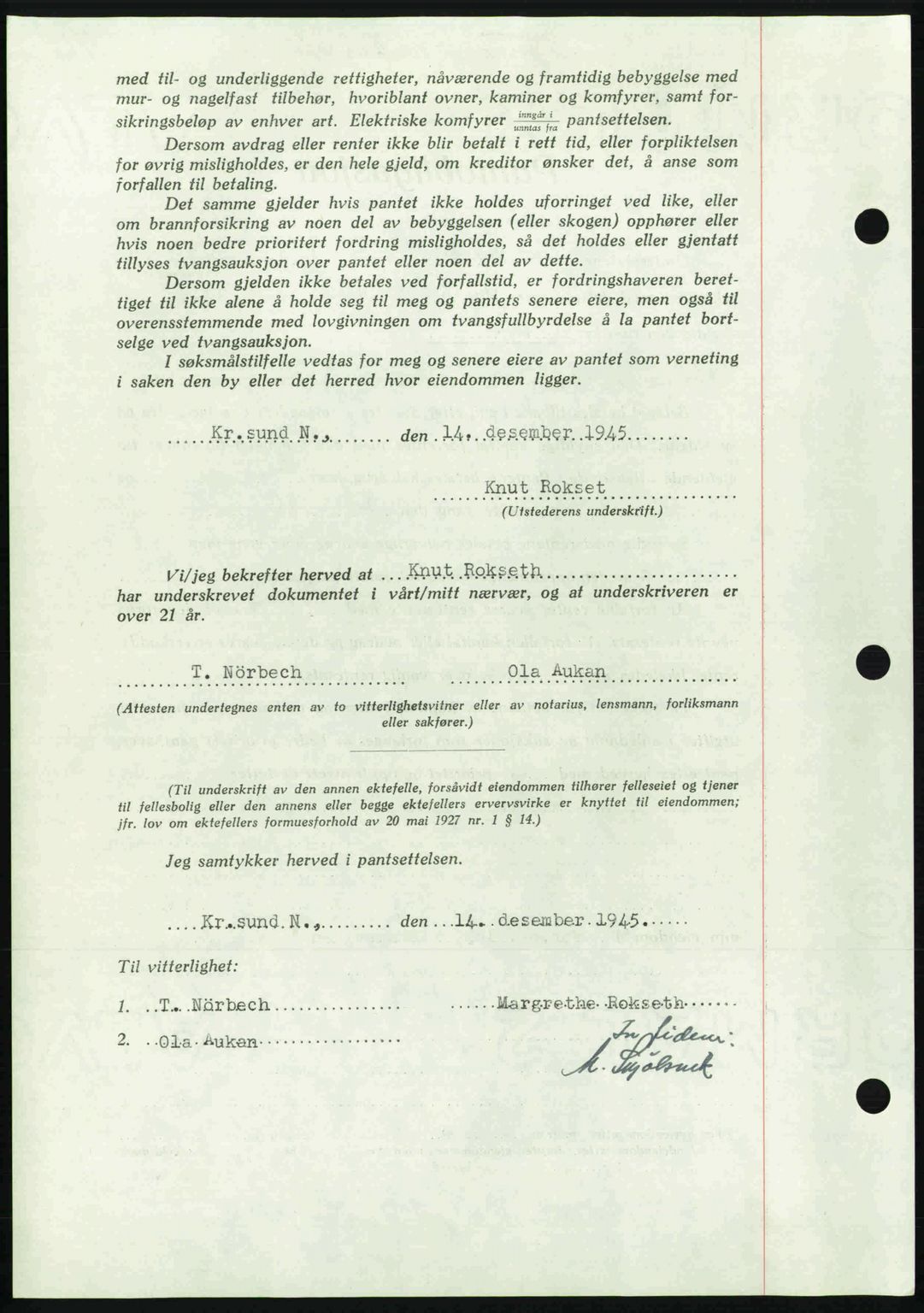 Kristiansund byfogd, SAT/A-4587/A/27: Mortgage book no. 37-38, 1943-1945, Diary no: : 823/1945