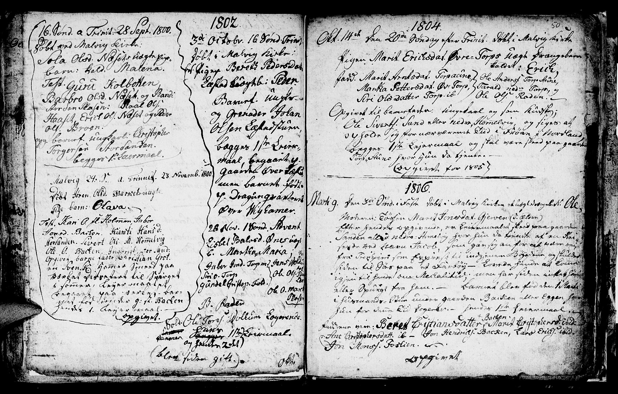 Ministerialprotokoller, klokkerbøker og fødselsregistre - Sør-Trøndelag, SAT/A-1456/616/L0419: Parish register (copy) no. 616C02, 1797-1816, p. 50