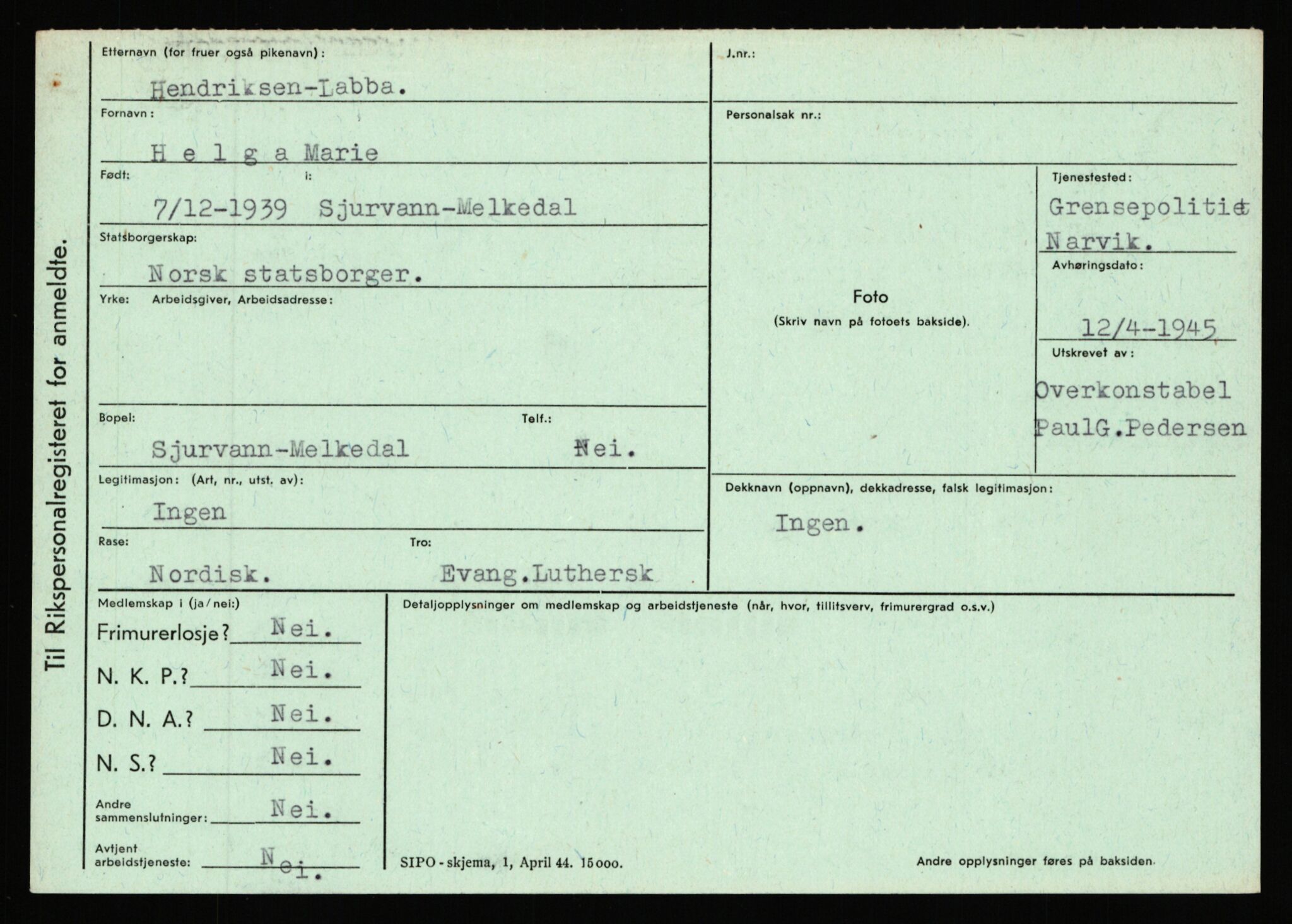 Statspolitiet - Hovedkontoret / Osloavdelingen, AV/RA-S-1329/C/Ca/L0009: Knutsen - Limstrand, 1943-1945, p. 2506