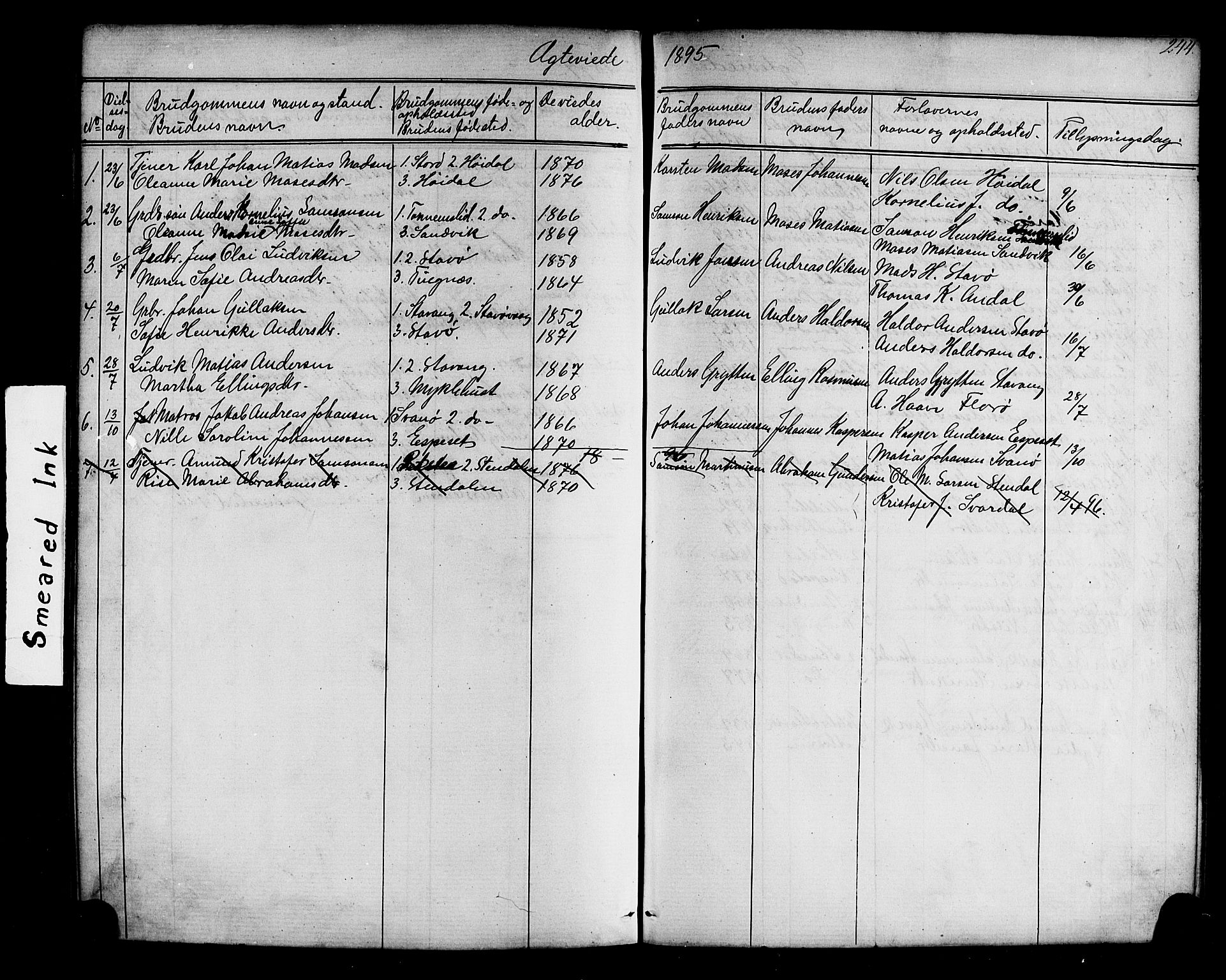 Kinn sokneprestembete, AV/SAB-A-80801/H/Hab/Habc/L0002: Parish register (copy) no. C 2, 1869-1918, p. 244