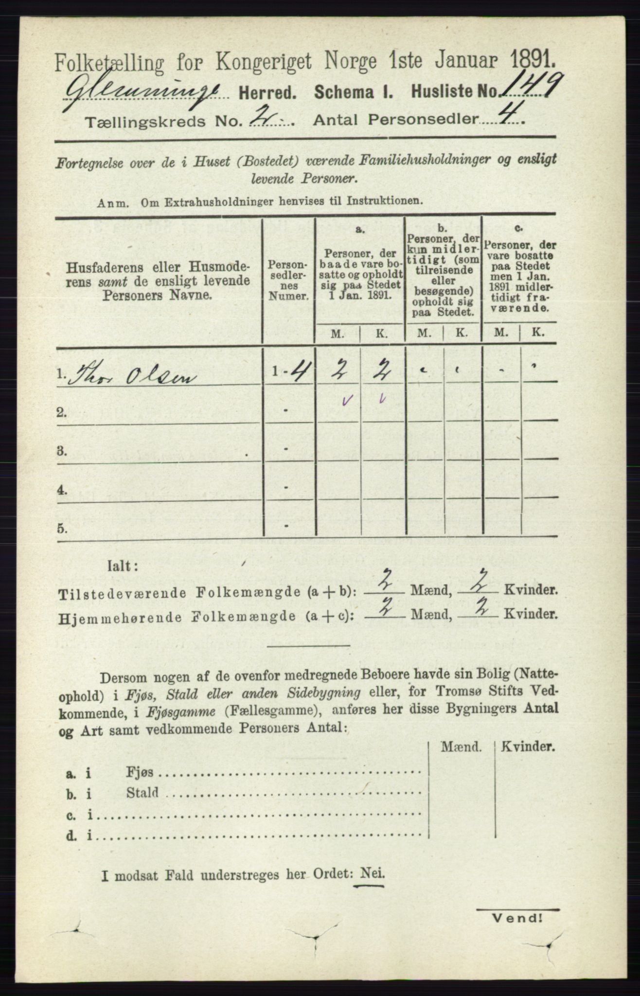 RA, 1891 census for 0132 Glemmen, 1891, p. 566