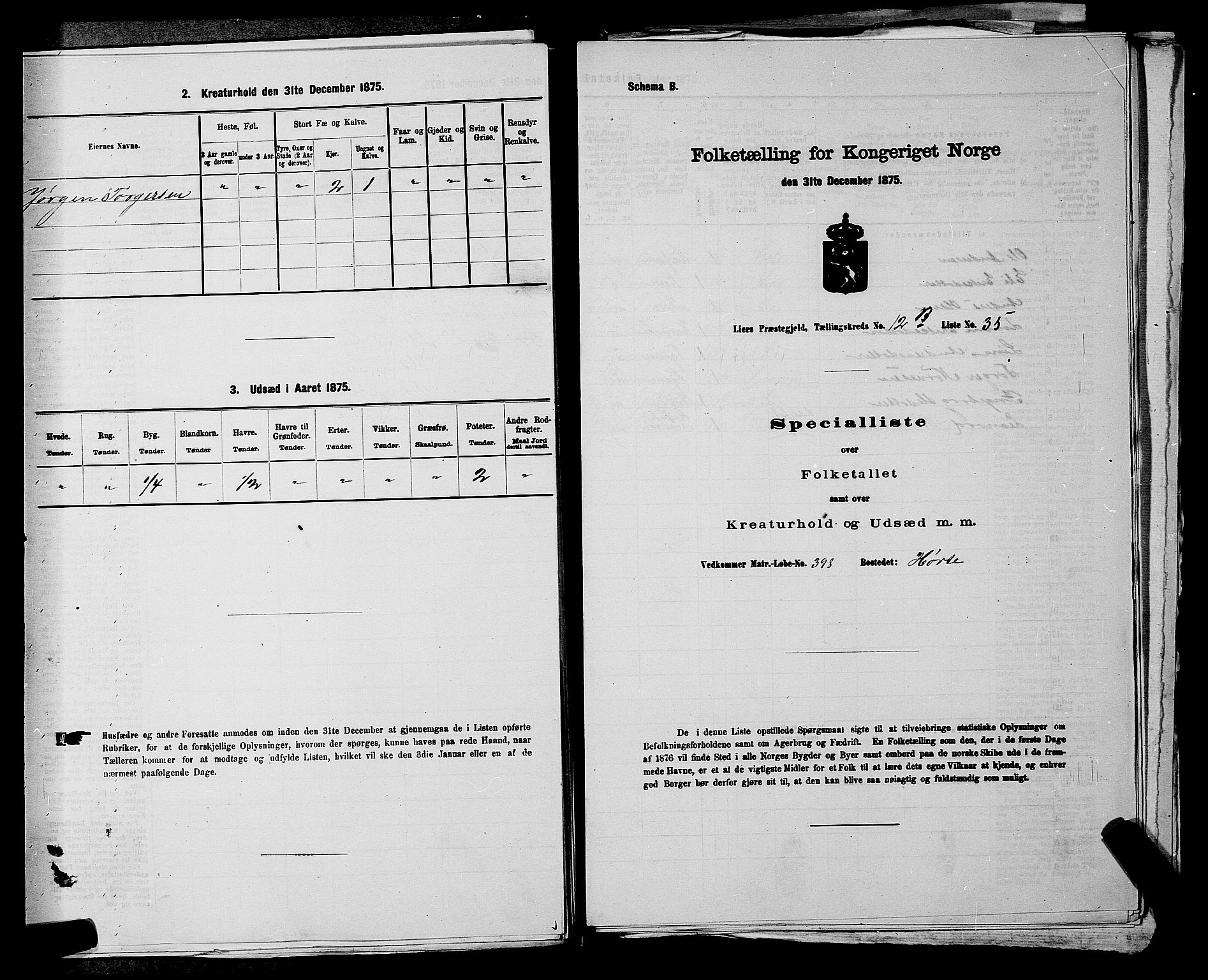 SAKO, 1875 census for 0626P Lier, 1875, p. 2281