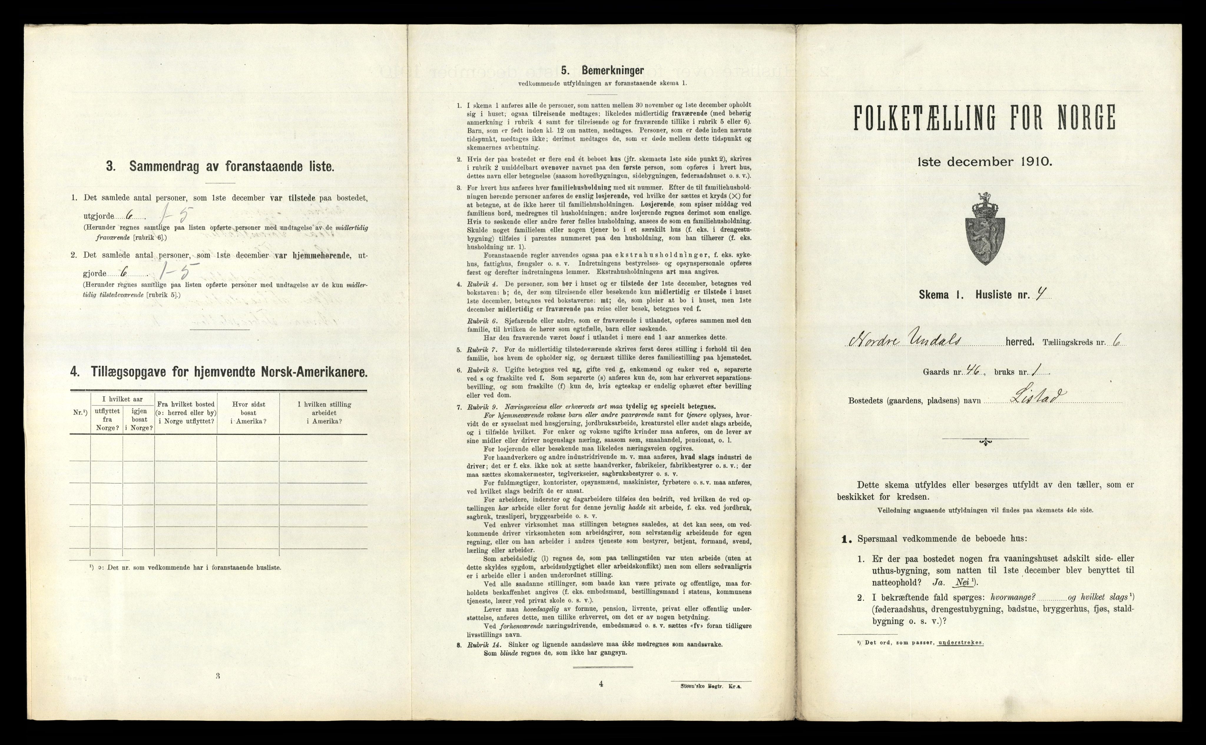 RA, 1910 census for Nord-Audnedal, 1910, p. 524