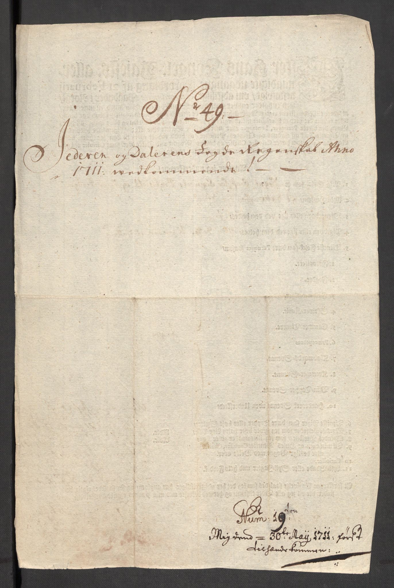 Rentekammeret inntil 1814, Reviderte regnskaper, Fogderegnskap, AV/RA-EA-4092/R46/L2735: Fogderegnskap Jæren og Dalane, 1711, p. 418