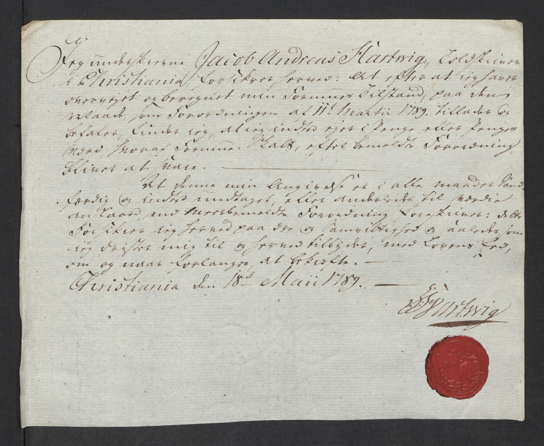 Rentekammeret inntil 1814, Reviderte regnskaper, Mindre regnskaper, AV/RA-EA-4068/Rf/Rfe/L0006: Christiania, 1789, p. 250