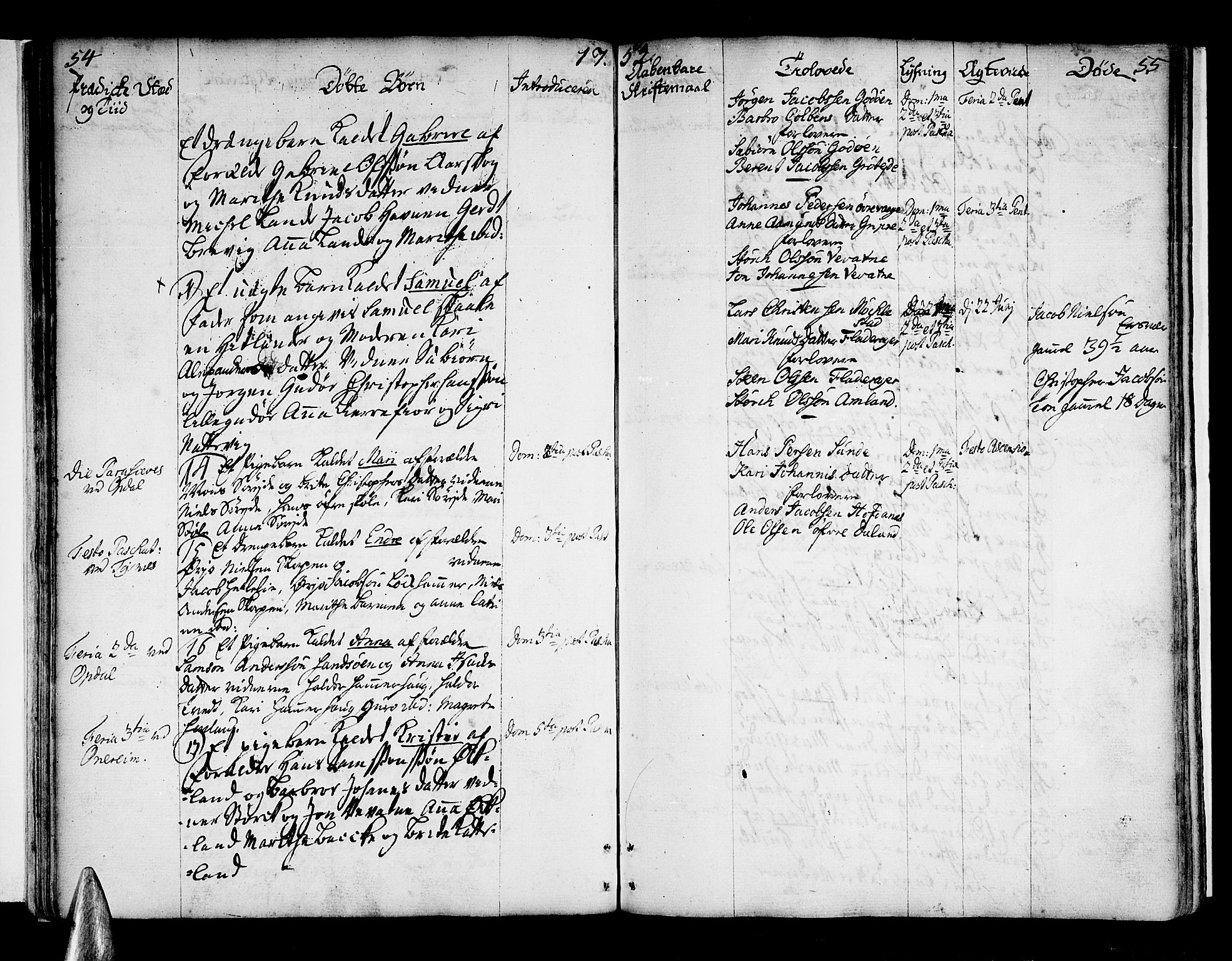 Tysnes sokneprestembete, SAB/A-78601/H/Haa: Parish register (official) no. A 4, 1750-1761, p. 54-55