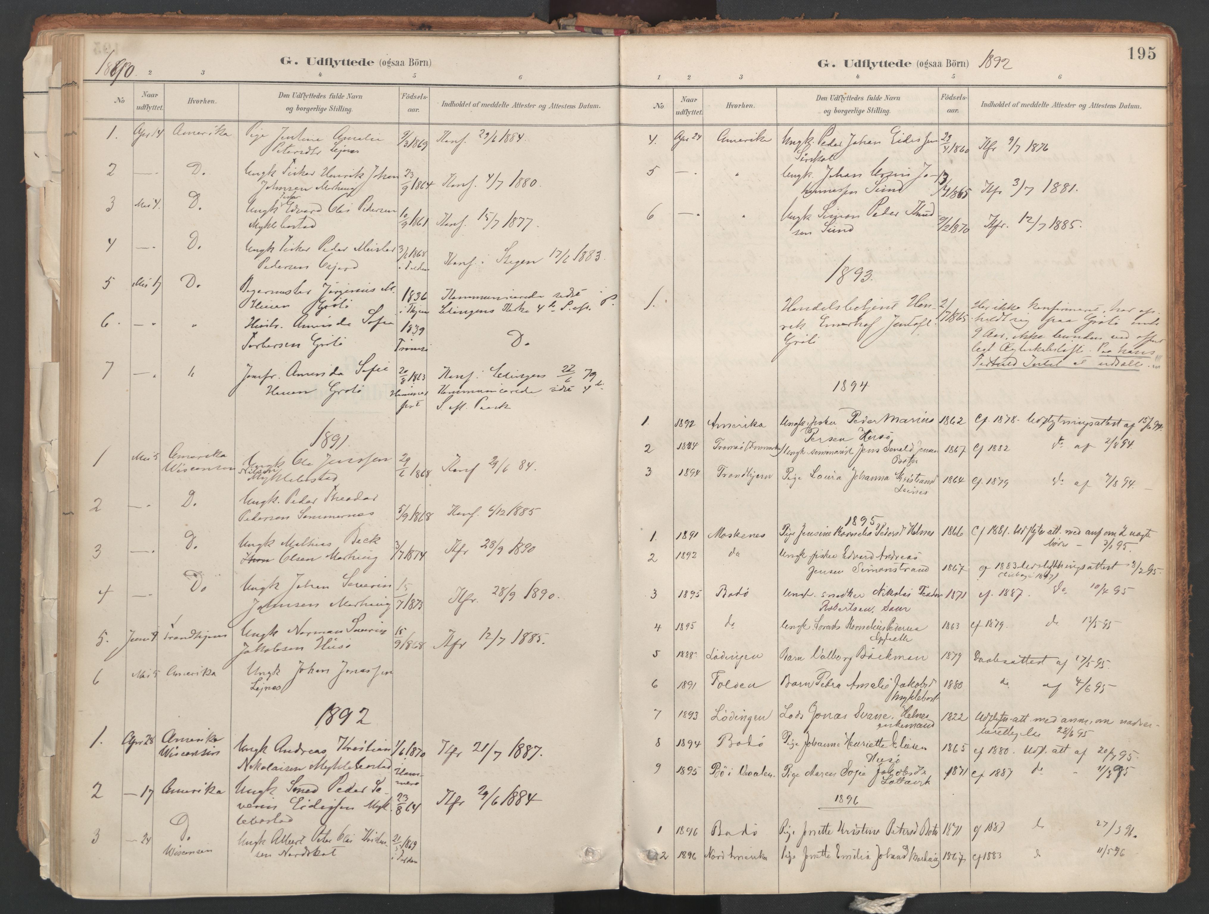 Ministerialprotokoller, klokkerbøker og fødselsregistre - Nordland, AV/SAT-A-1459/857/L0822: Parish register (official) no. 857A02, 1890-1917, p. 195