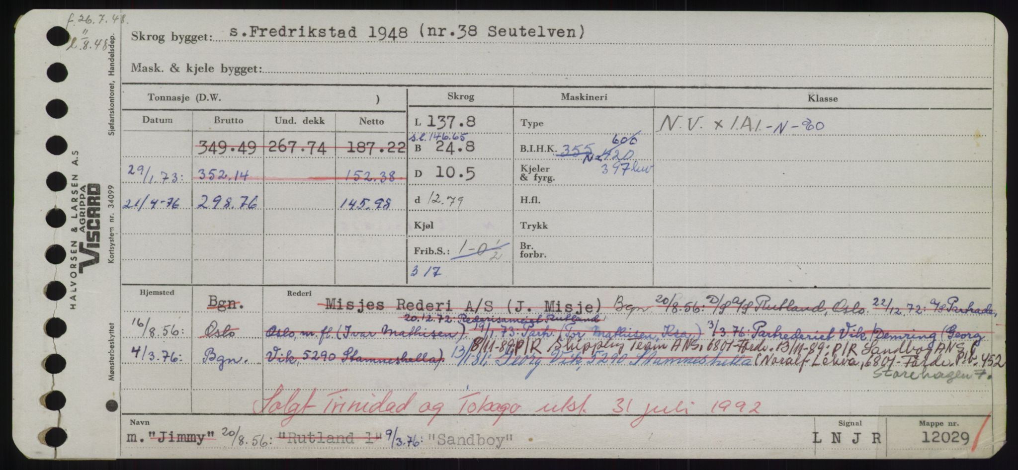 Sjøfartsdirektoratet med forløpere, Skipsmålingen, RA/S-1627/H/Hd/L0032: Fartøy, San-Seve, p. 49