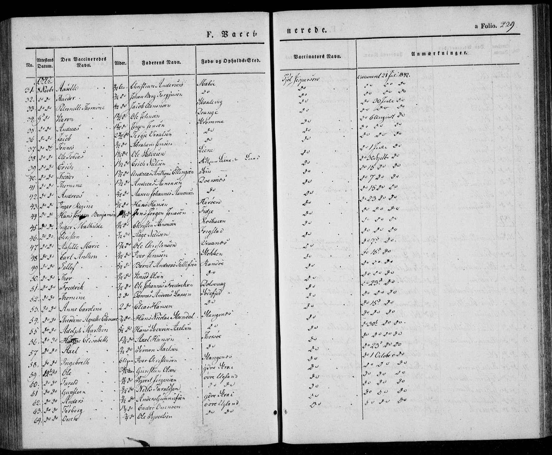 Oddernes sokneprestkontor, AV/SAK-1111-0033/F/Fa/Faa/L0006: Parish register (official) no. A 6, 1838-1851, p. 229