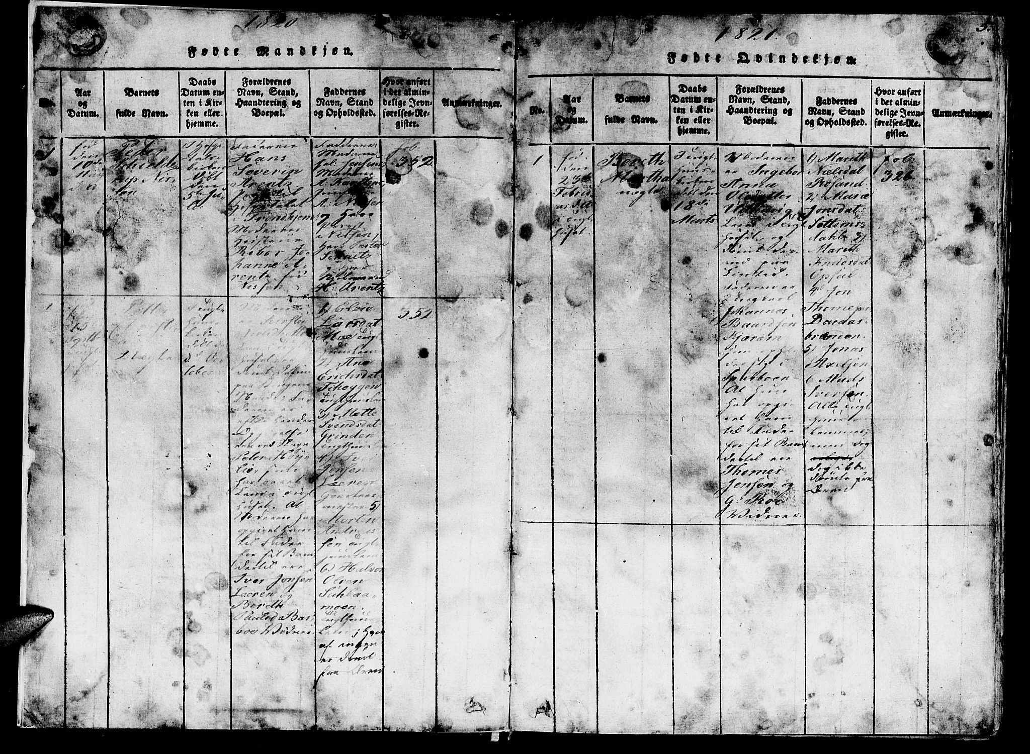 Ministerialprotokoller, klokkerbøker og fødselsregistre - Sør-Trøndelag, SAT/A-1456/623/L0478: Parish register (copy) no. 623C01, 1815-1873, p. 5