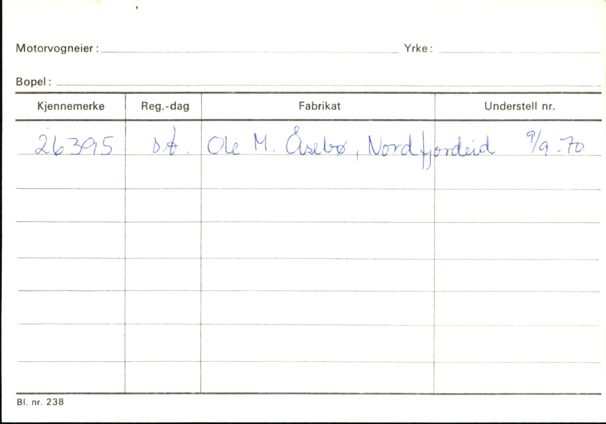 Statens vegvesen, Sogn og Fjordane vegkontor, AV/SAB-A-5301/4/F/L0146: Registerkort Årdal R-Å samt diverse kort, 1945-1975, p. 381