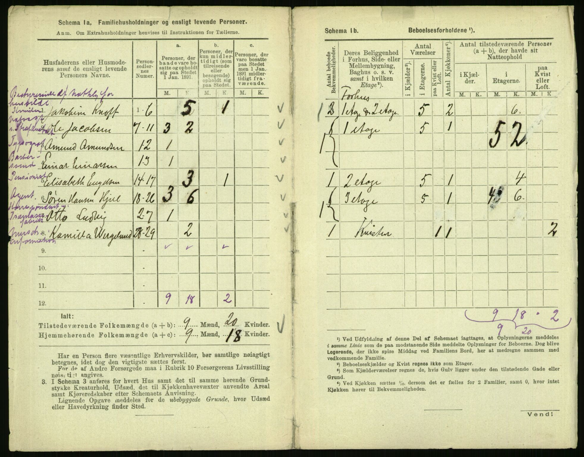 RA, 1891 census for 0301 Kristiania, 1891, p. 57825