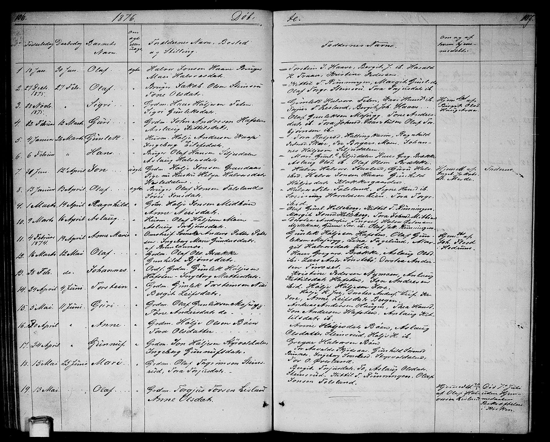 Gransherad kirkebøker, AV/SAKO-A-267/G/Ga/L0002: Parish register (copy) no. I 2, 1854-1886, p. 106-107