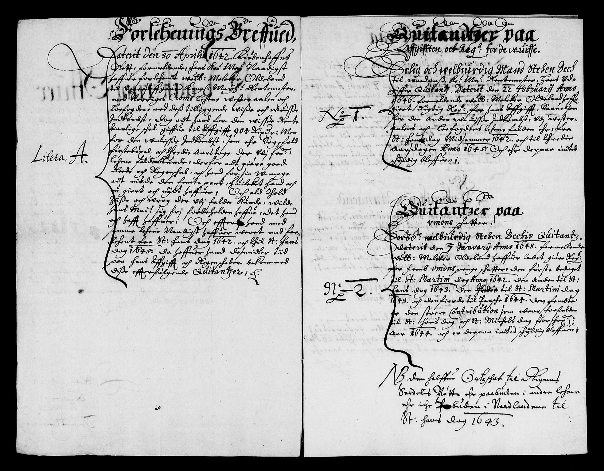 Rentekammeret inntil 1814, Reviderte regnskaper, Lensregnskaper, RA/EA-5023/R/Rb/Rbz/L0031: Nordlandenes len, 1638-1646