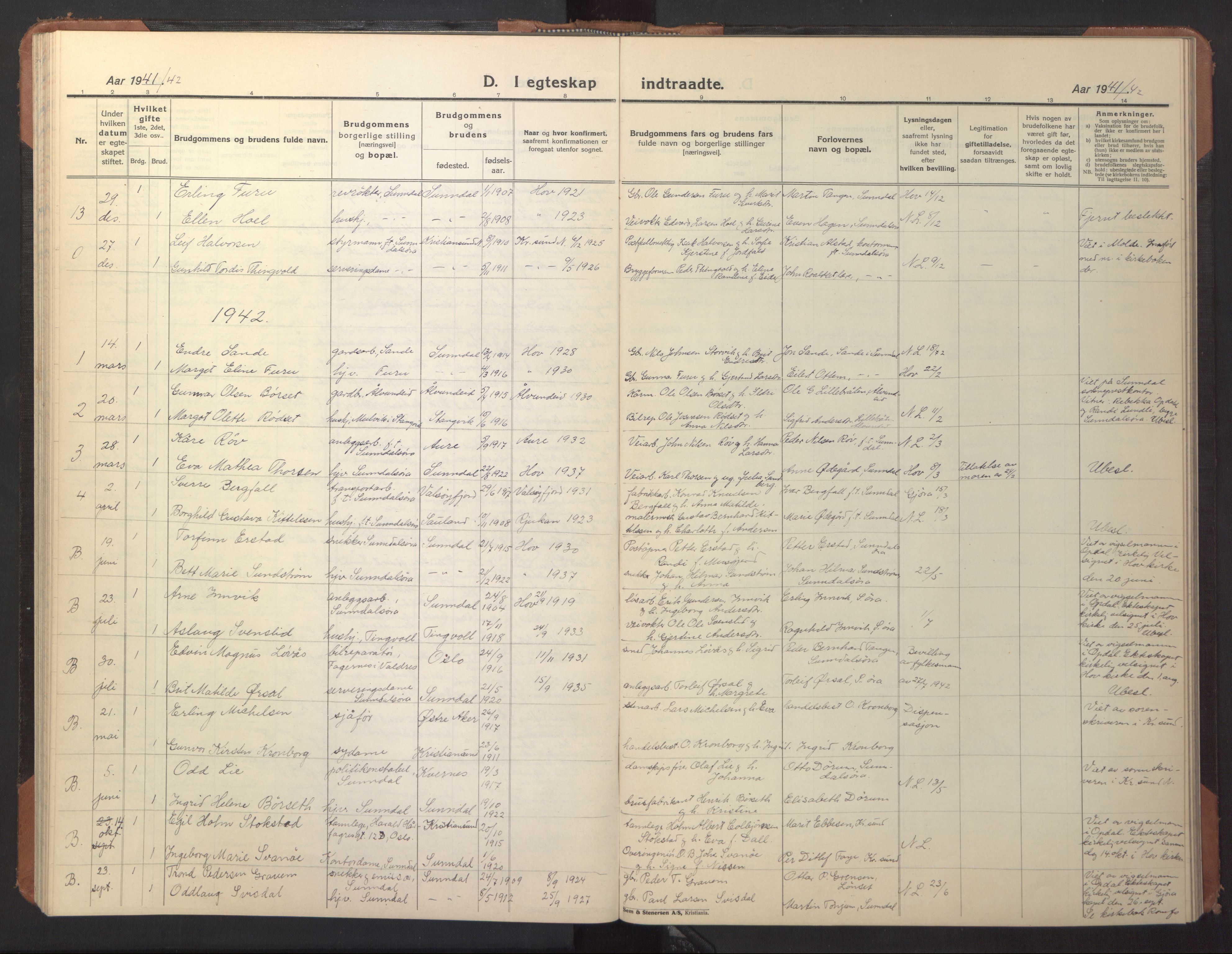 Ministerialprotokoller, klokkerbøker og fødselsregistre - Møre og Romsdal, AV/SAT-A-1454/590/L1018: Parish register (copy) no. 590C03, 1922-1950