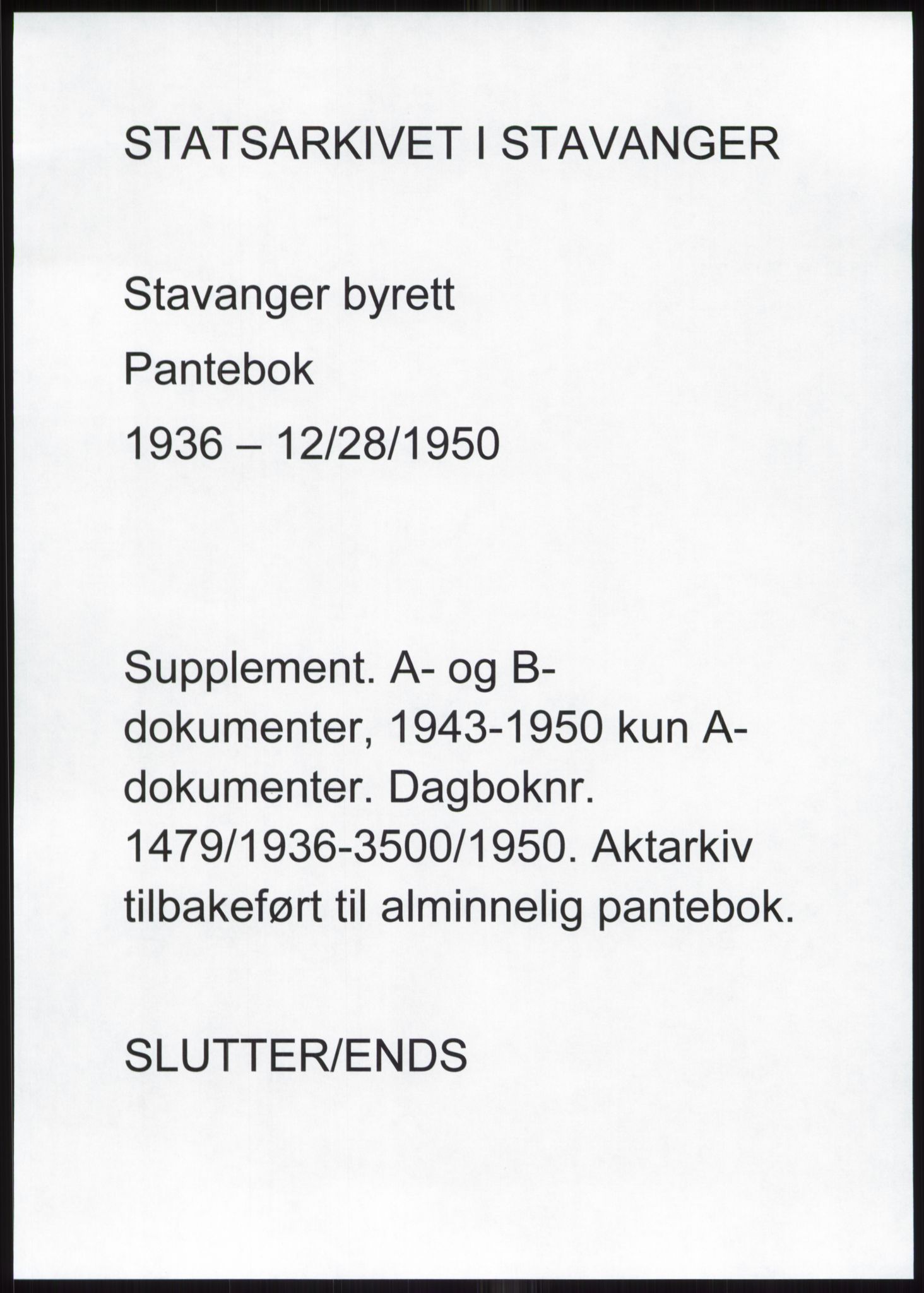 Stavanger byrett, AV/SAST-A-100455/002/G/Gb/L0033: Mortgage book, 1936-1950