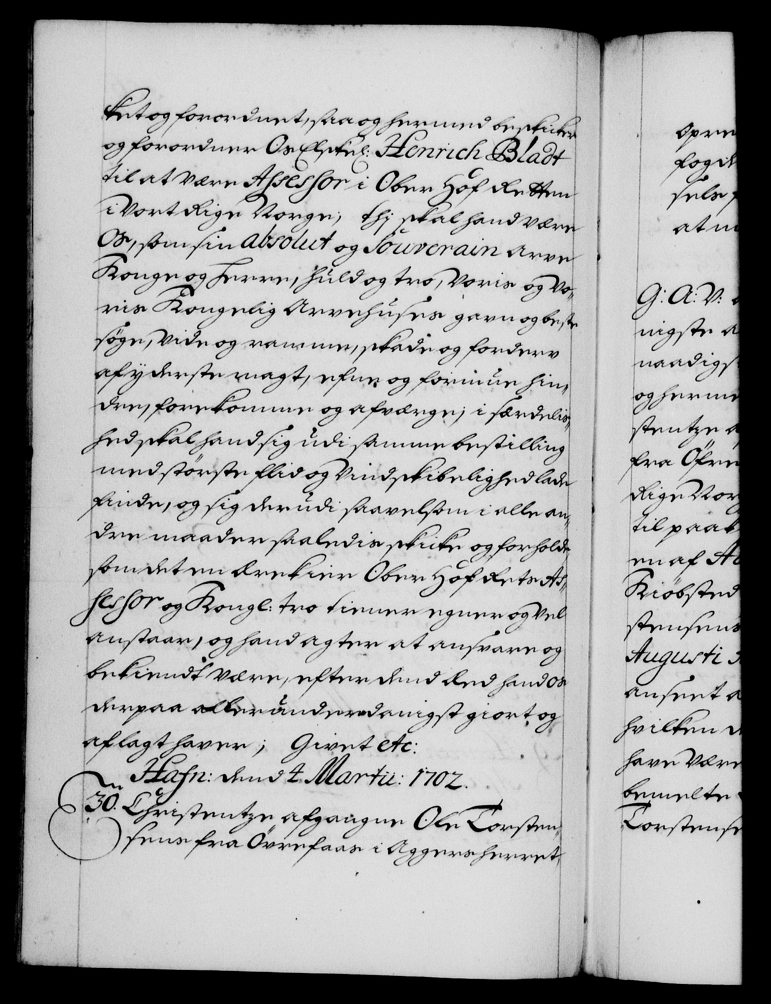 Danske Kanselli 1572-1799, AV/RA-EA-3023/F/Fc/Fca/Fcaa/L0018: Norske registre, 1699-1703, p. 306b