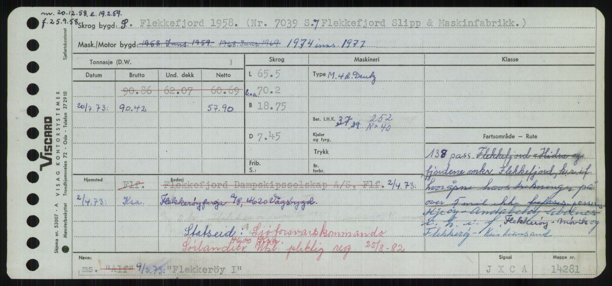 Sjøfartsdirektoratet med forløpere, Skipsmålingen, RA/S-1627/H/Ha/L0002/0001: Fartøy, Eik-Hill / Fartøy, Eik-F, p. 583