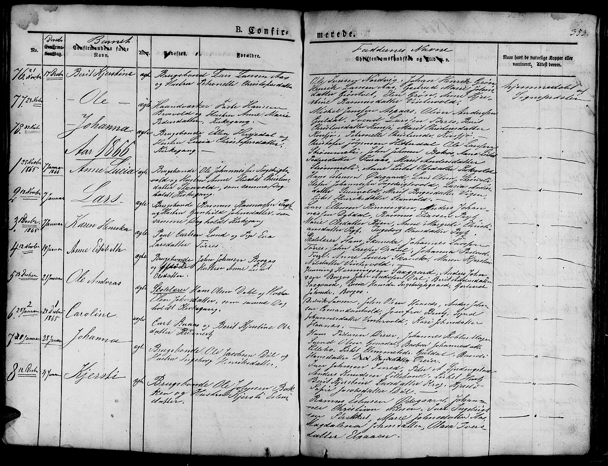 Ministerialprotokoller, klokkerbøker og fødselsregistre - Sør-Trøndelag, SAT/A-1456/681/L0938: Parish register (copy) no. 681C02, 1829-1879, p. 353