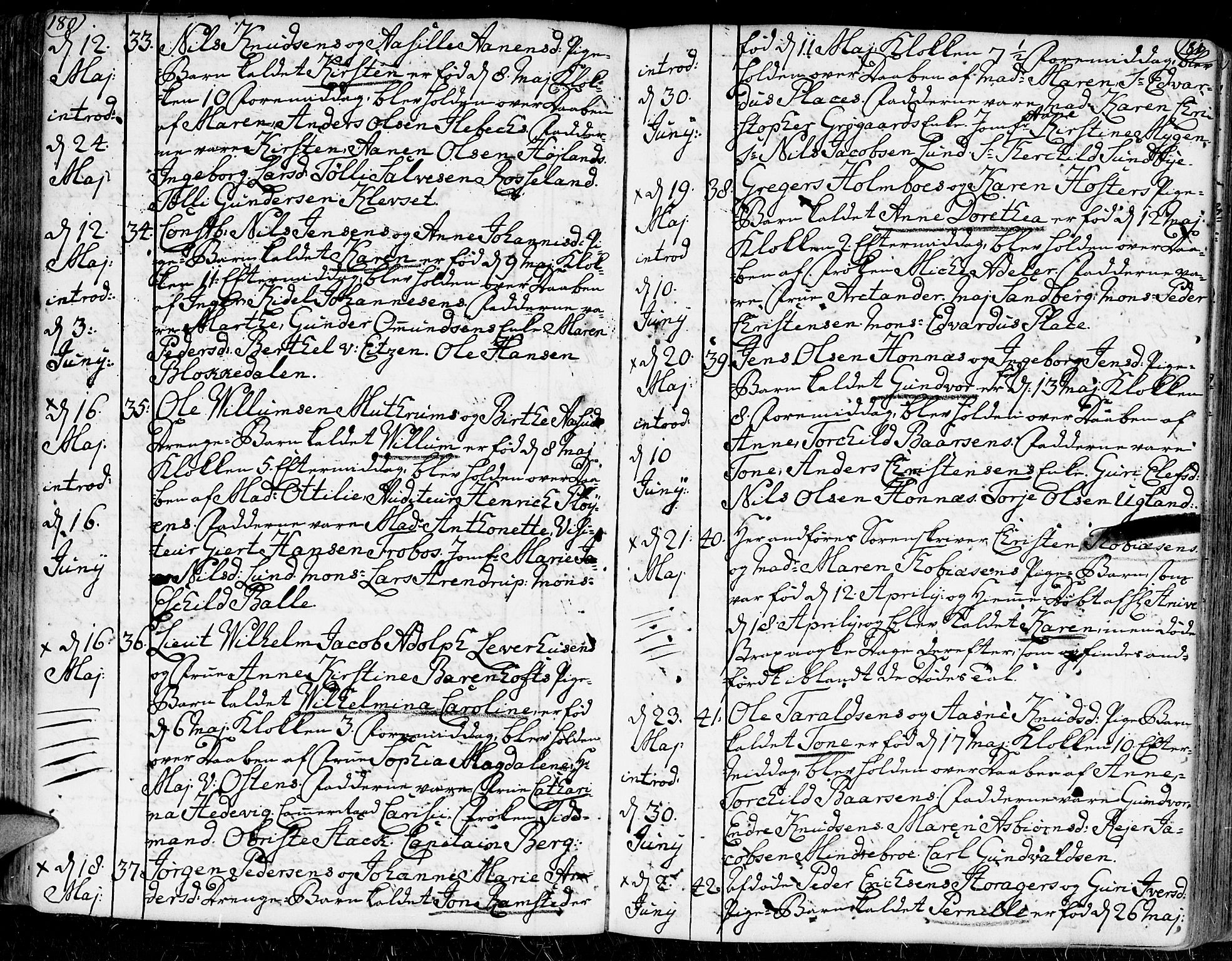 Kristiansand domprosti, AV/SAK-1112-0006/F/Fa/L0002: Parish register (official) no. A 2, 1755-1778, p. 180-181