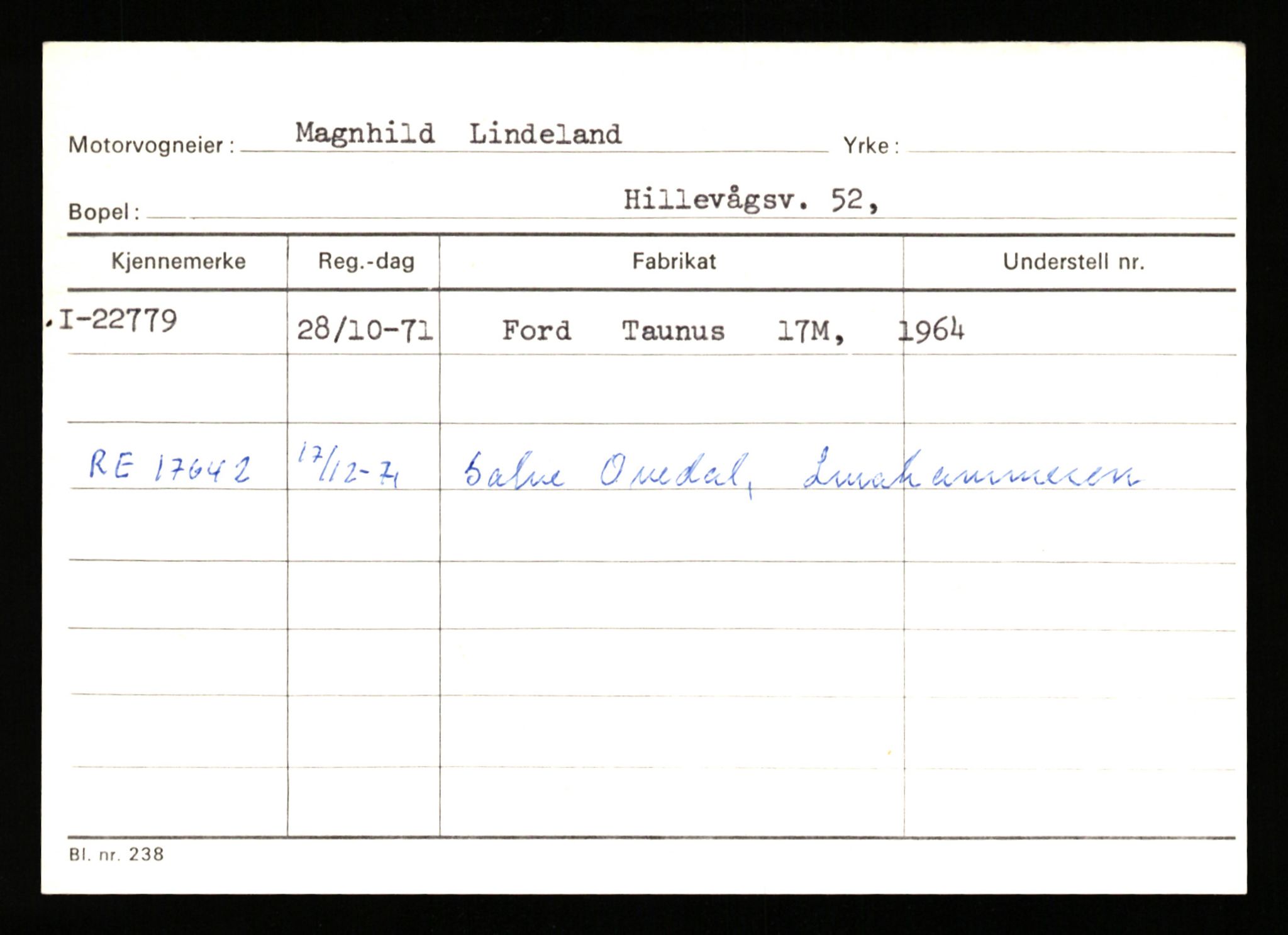 Stavanger trafikkstasjon, AV/SAST-A-101942/0/G/L0004: Registreringsnummer: 15497 - 22957, 1930-1971, p. 3117