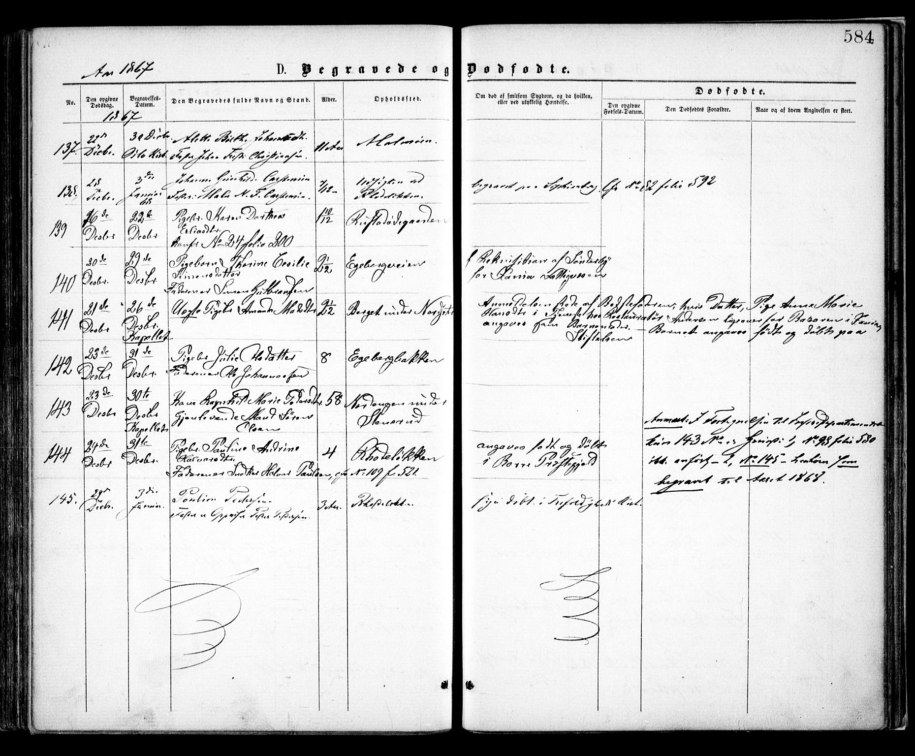 Østre Aker prestekontor Kirkebøker, AV/SAO-A-10840/F/Fa/L0001: Parish register (official) no. I 1, 1861-1869, p. 584