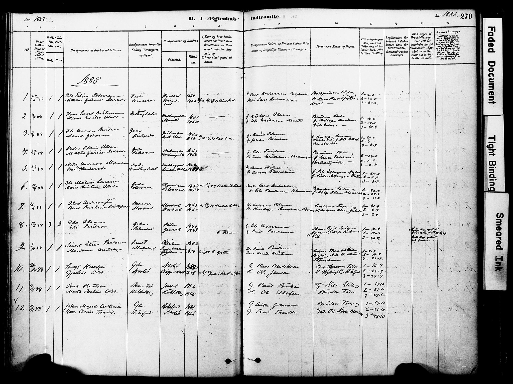 Ministerialprotokoller, klokkerbøker og fødselsregistre - Møre og Romsdal, SAT/A-1454/560/L0721: Parish register (official) no. 560A05, 1878-1917, p. 279