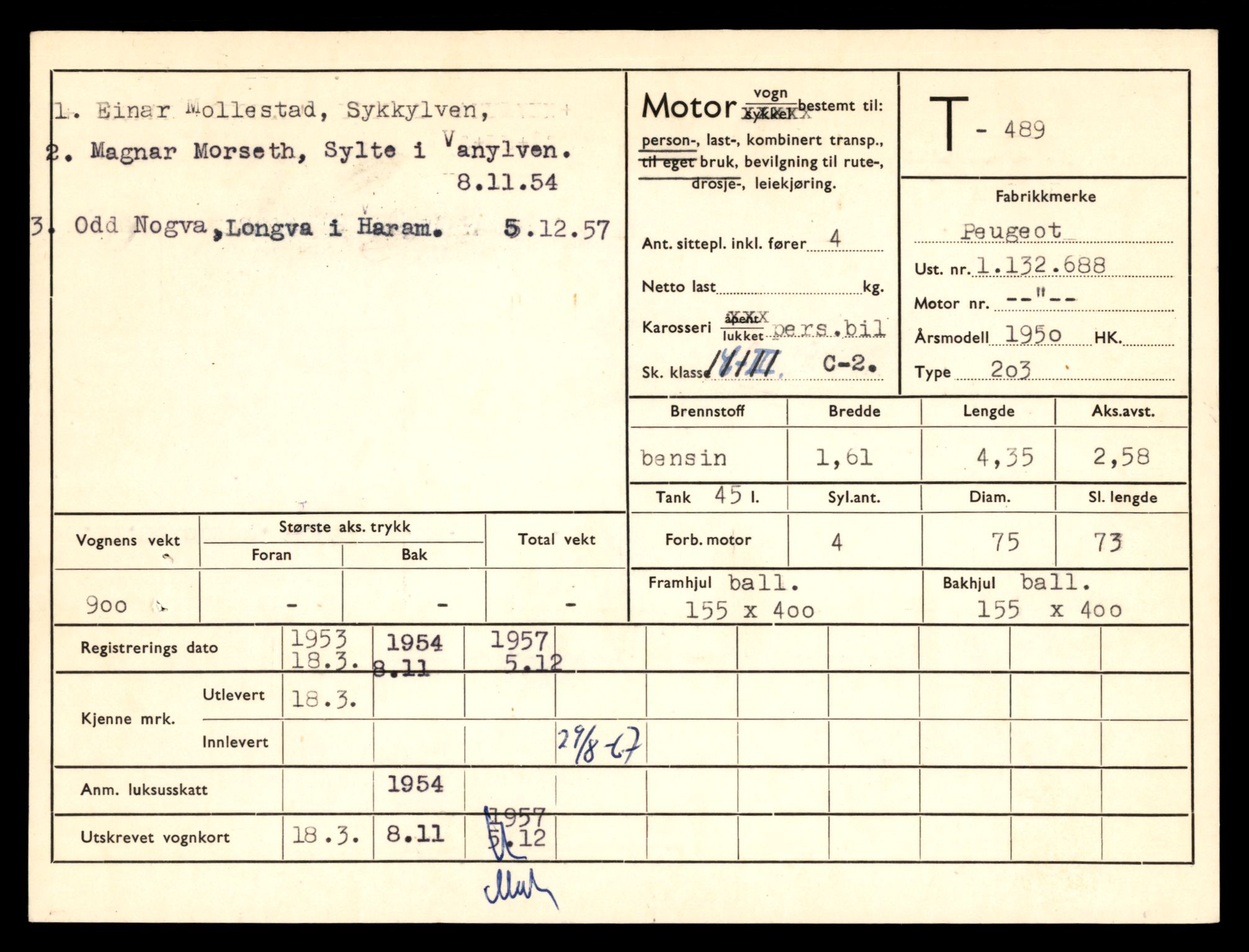 Møre og Romsdal vegkontor - Ålesund trafikkstasjon, AV/SAT-A-4099/F/Fe/L0005: Registreringskort for kjøretøy T 443 - T 546, 1927-1998, p. 1643