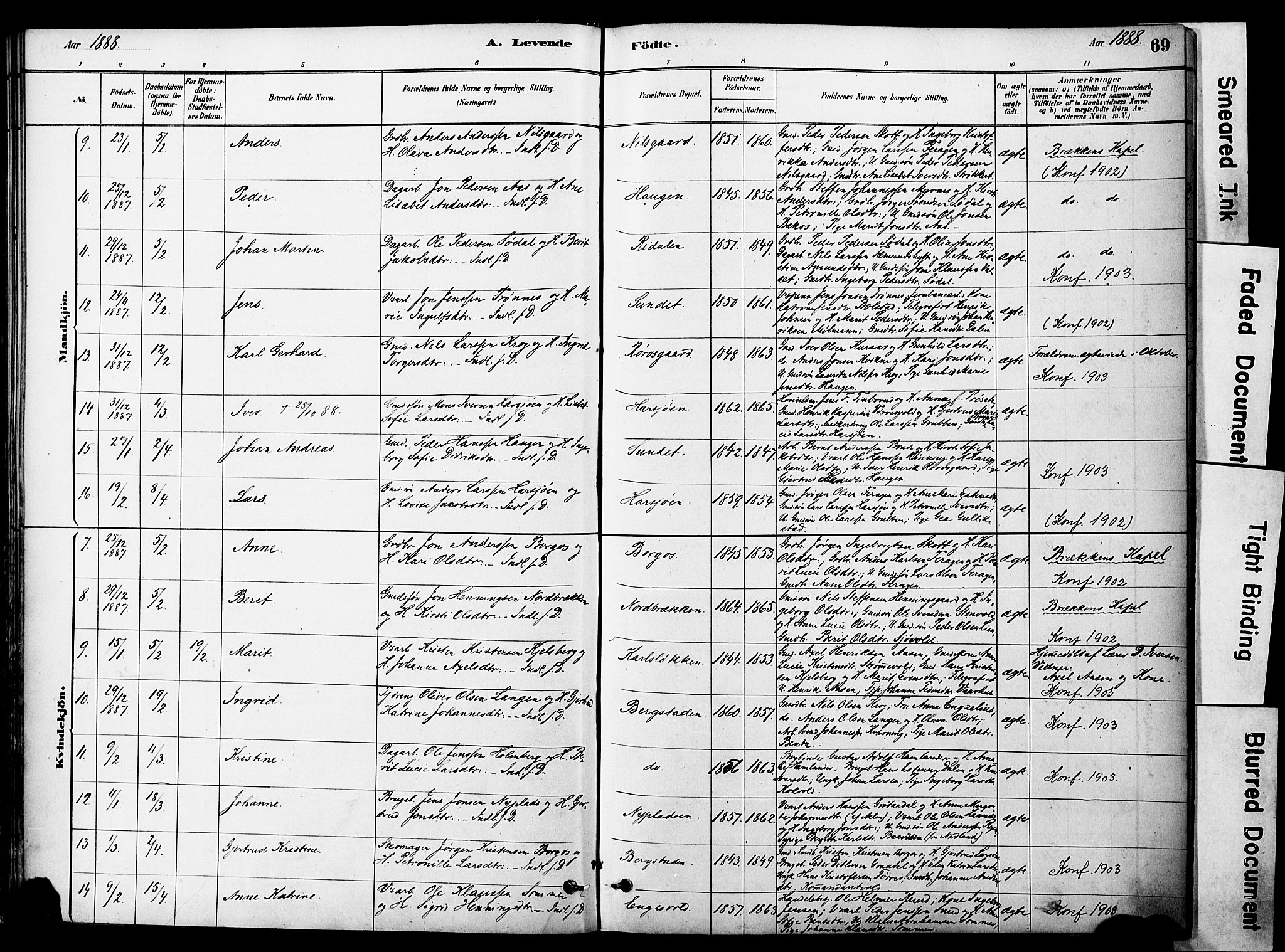 Ministerialprotokoller, klokkerbøker og fødselsregistre - Sør-Trøndelag, SAT/A-1456/681/L0933: Parish register (official) no. 681A11, 1879-1890, p. 69