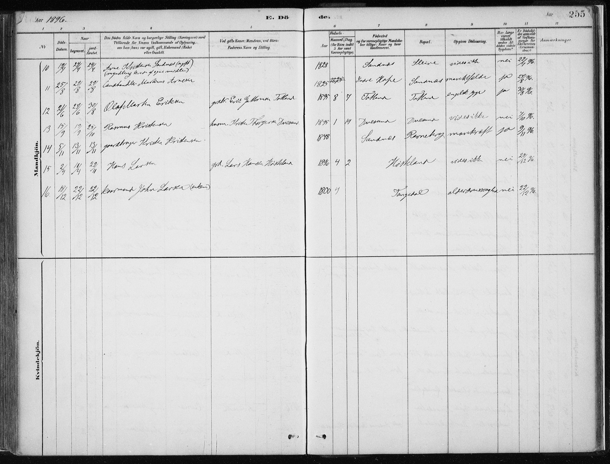 Masfjorden Sokneprestembete, SAB/A-77001: Parish register (official) no. B  1, 1876-1899, p. 255