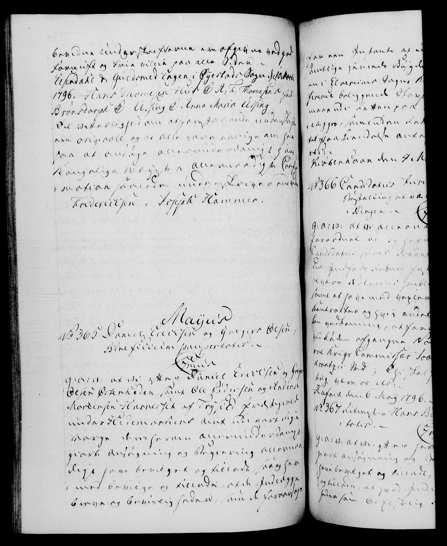 Danske Kanselli 1572-1799, RA/EA-3023/F/Fc/Fca/Fcaa/L0056: Norske registre, 1795-1796, p. 708b