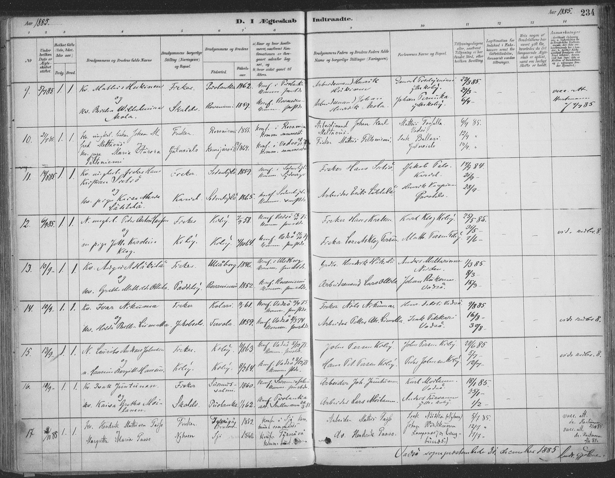 Vadsø sokneprestkontor, SATØ/S-1325/H/Ha/L0009kirke: Parish register (official) no. 9, 1881-1917, p. 234