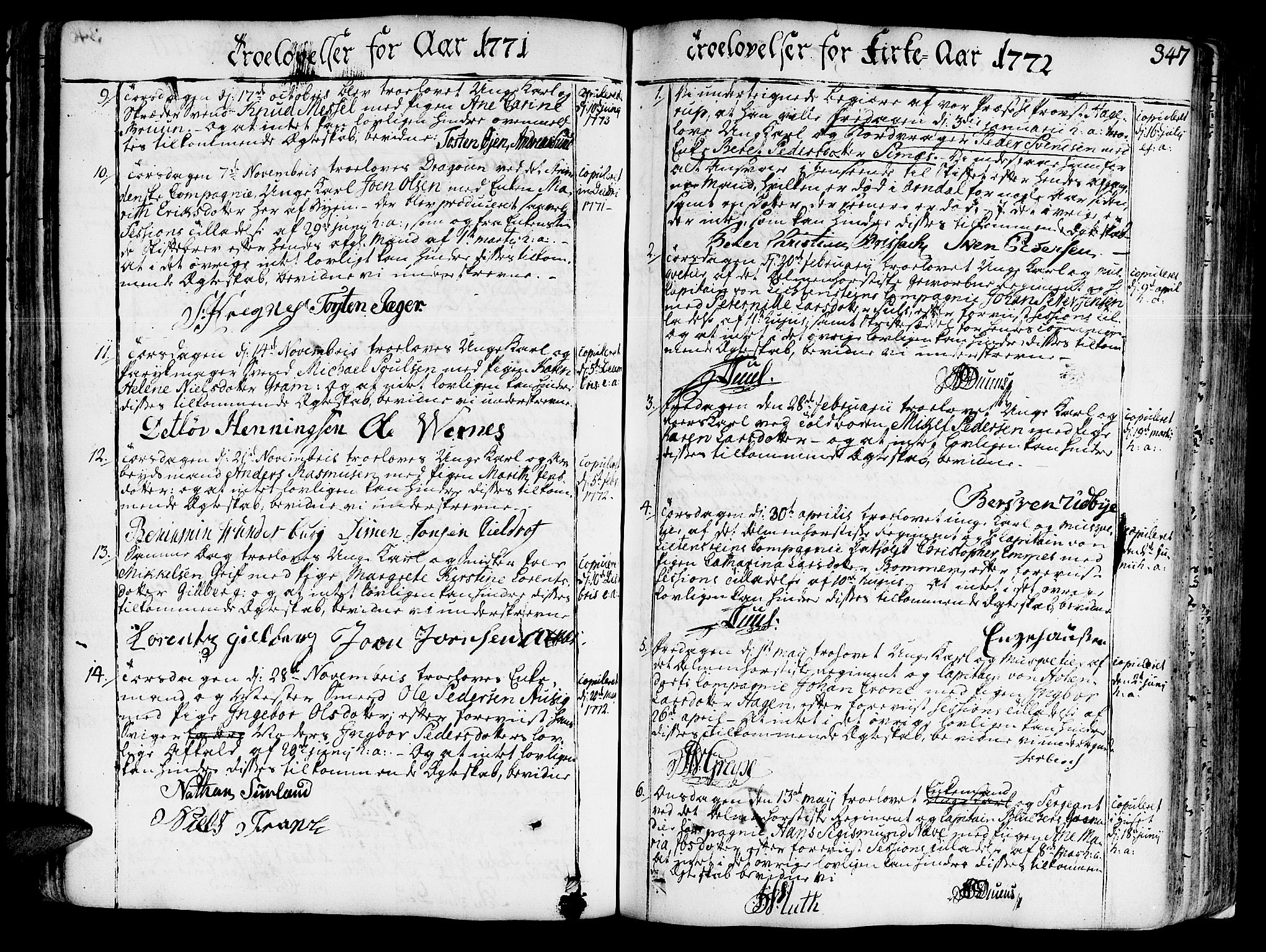 Ministerialprotokoller, klokkerbøker og fødselsregistre - Sør-Trøndelag, SAT/A-1456/602/L0103: Parish register (official) no. 602A01, 1732-1774, p. 347