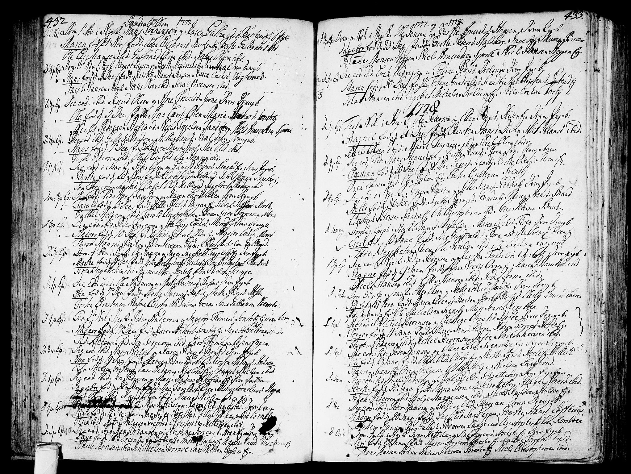 Modum kirkebøker, AV/SAKO-A-234/F/Fa/L0002: Parish register (official) no. 2, 1741-1782, p. 432-433