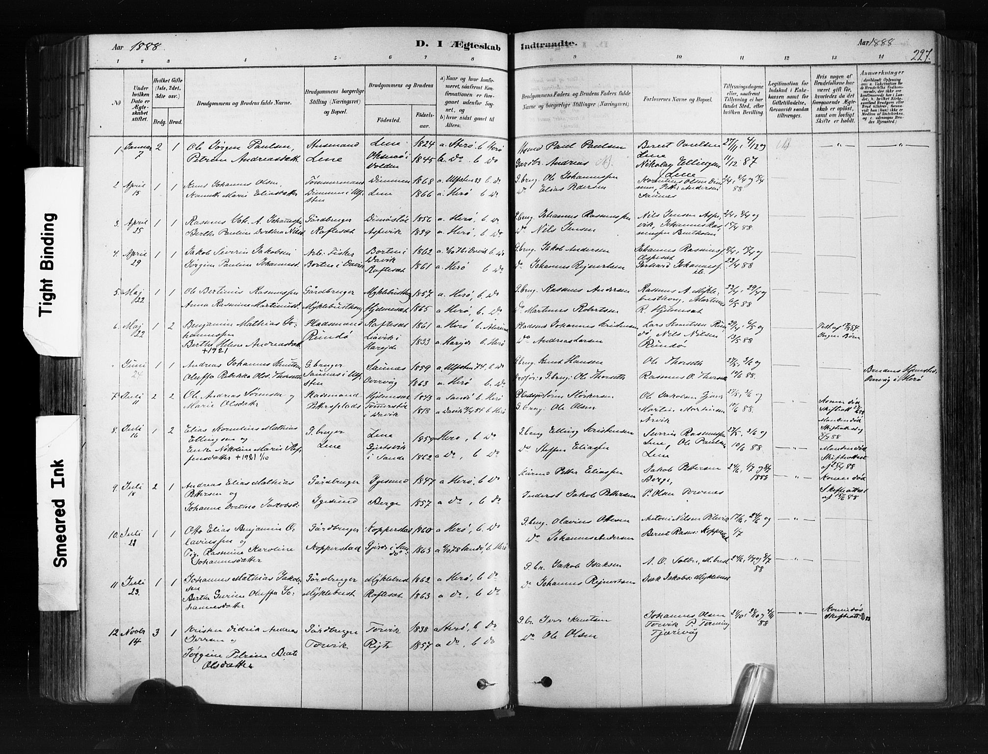 Ministerialprotokoller, klokkerbøker og fødselsregistre - Møre og Romsdal, SAT/A-1454/507/L0073: Parish register (official) no. 507A08, 1878-1904, p. 227