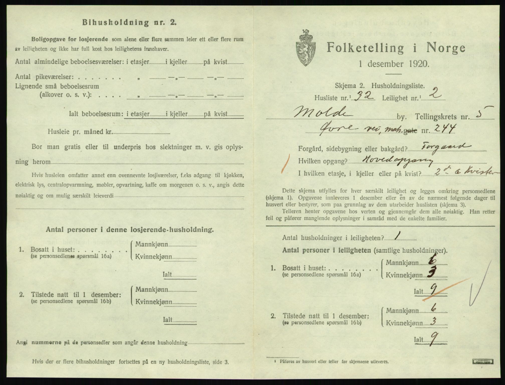 SAT, 1920 census for Molde, 1920, p. 1887