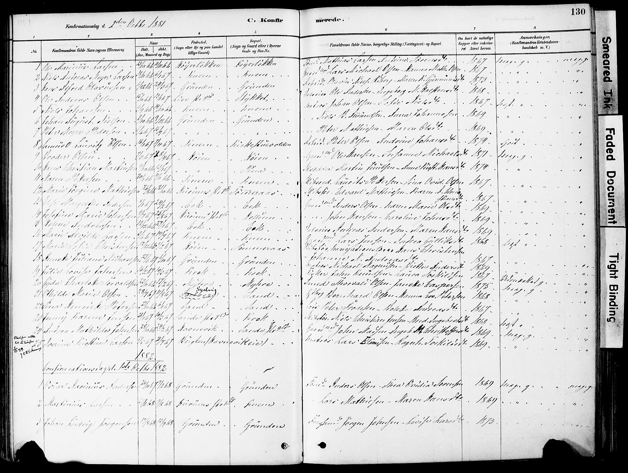 Strømm kirkebøker, AV/SAKO-A-322/F/Fa/L0004: Parish register (official) no. I 4, 1878-1899, p. 130