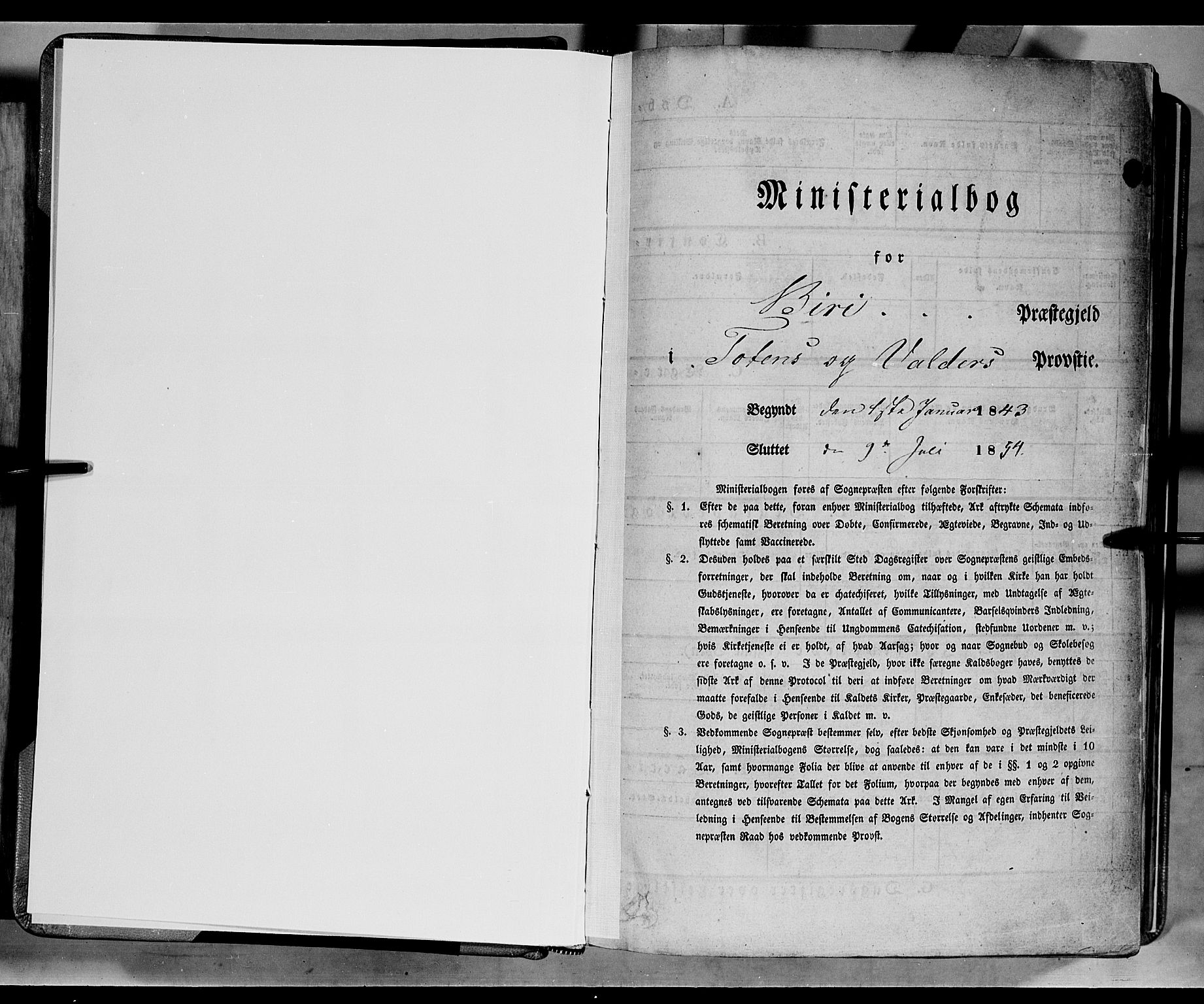 Biri prestekontor, SAH/PREST-096/H/Ha/Haa/L0005: Parish register (official) no. 5, 1843-1854