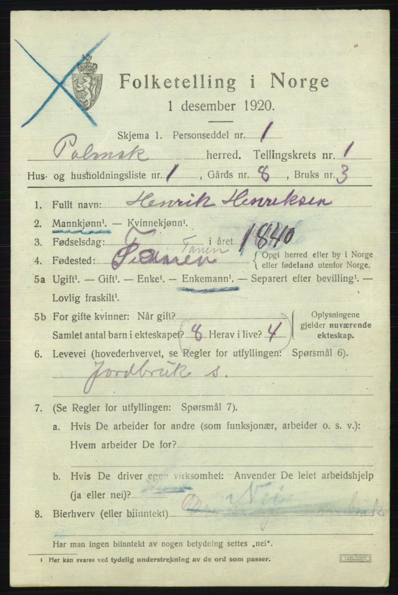 SATØ, 1920 census for Polmak, 1920, p. 237