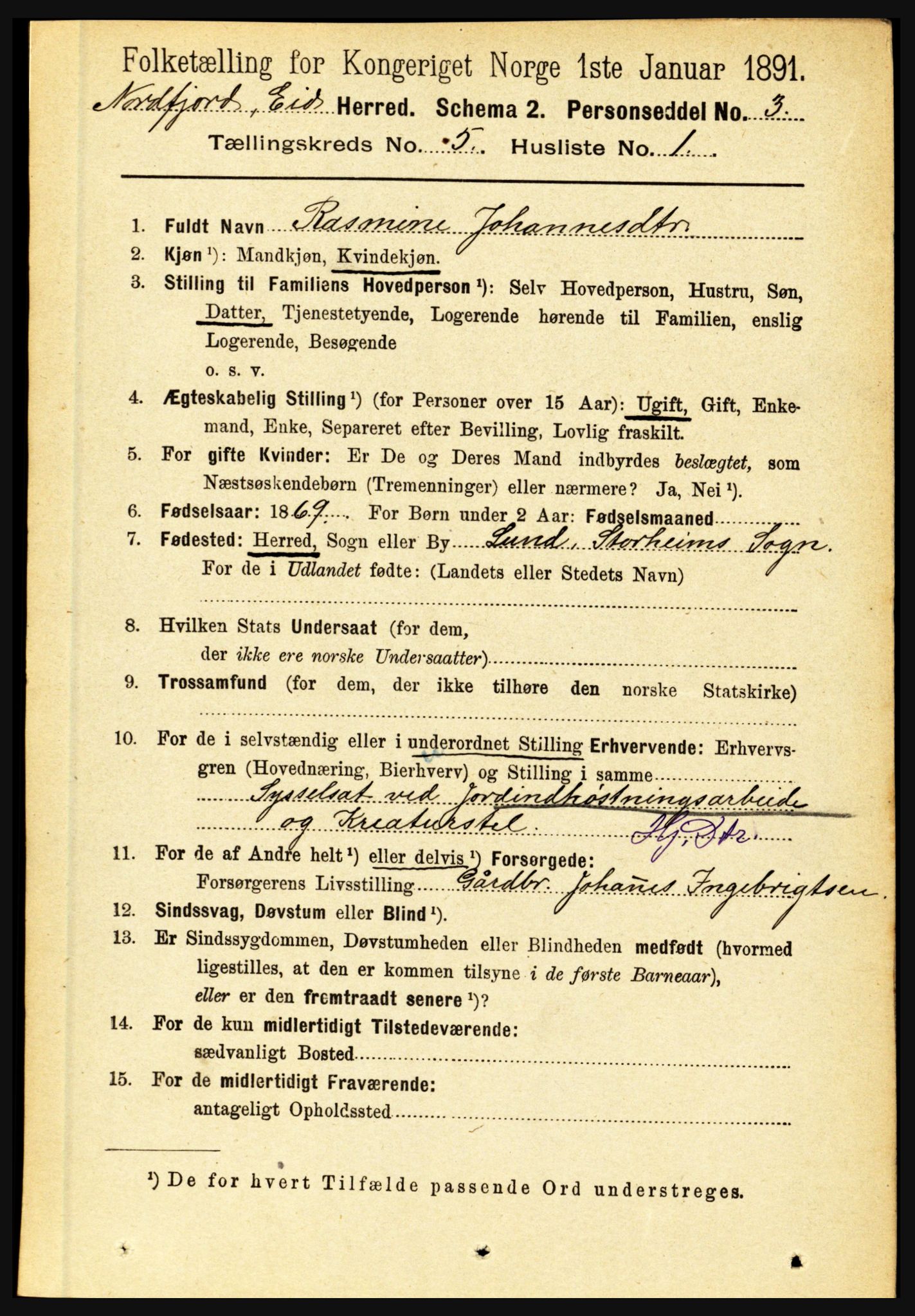 RA, 1891 census for 1443 Eid, 1891, p. 1149