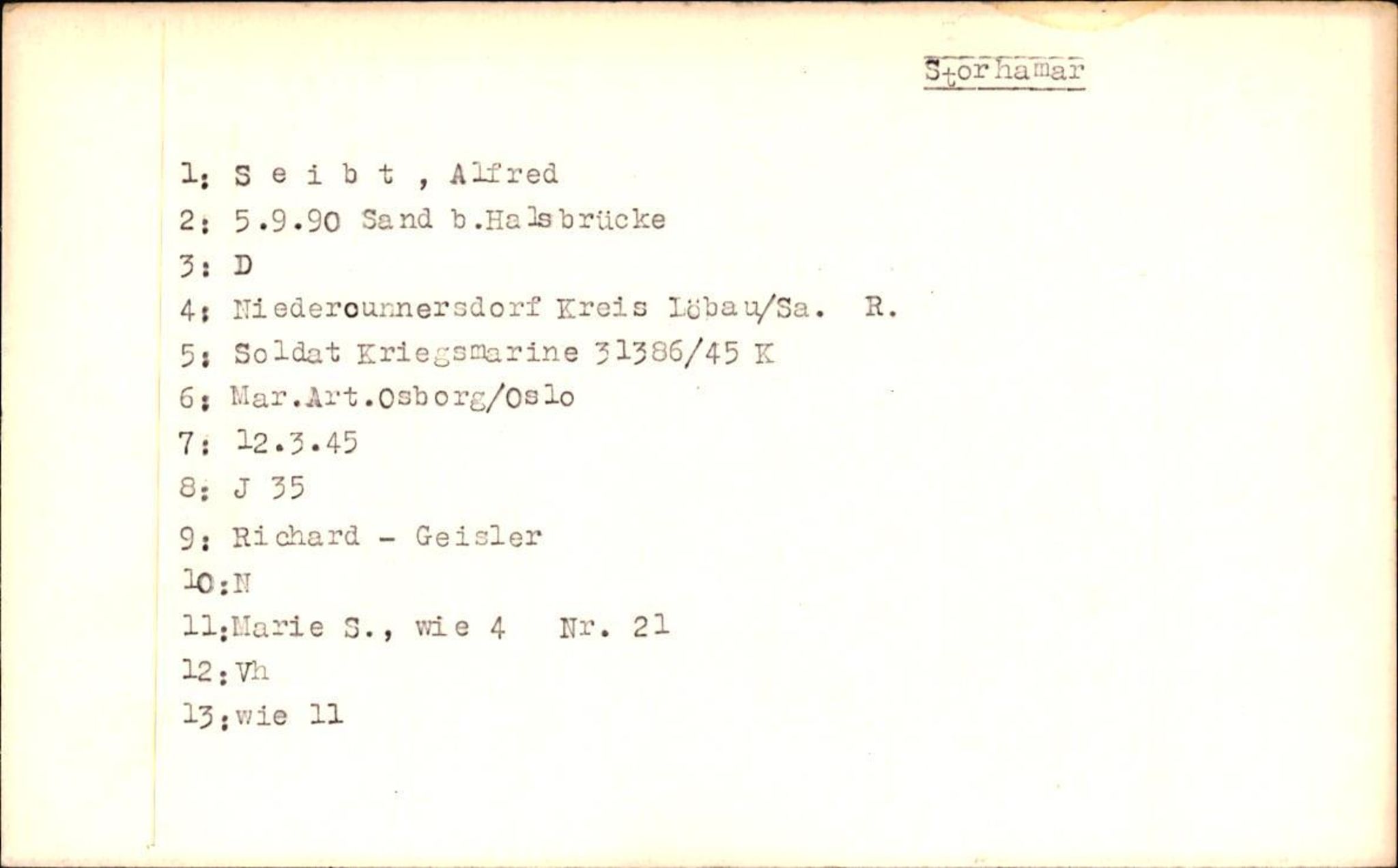 Hjemsendte tyskere , RA/RAFA-6487/D/Da/L0005: Seibert-Zychlinzki, 1945-1947, p. 2
