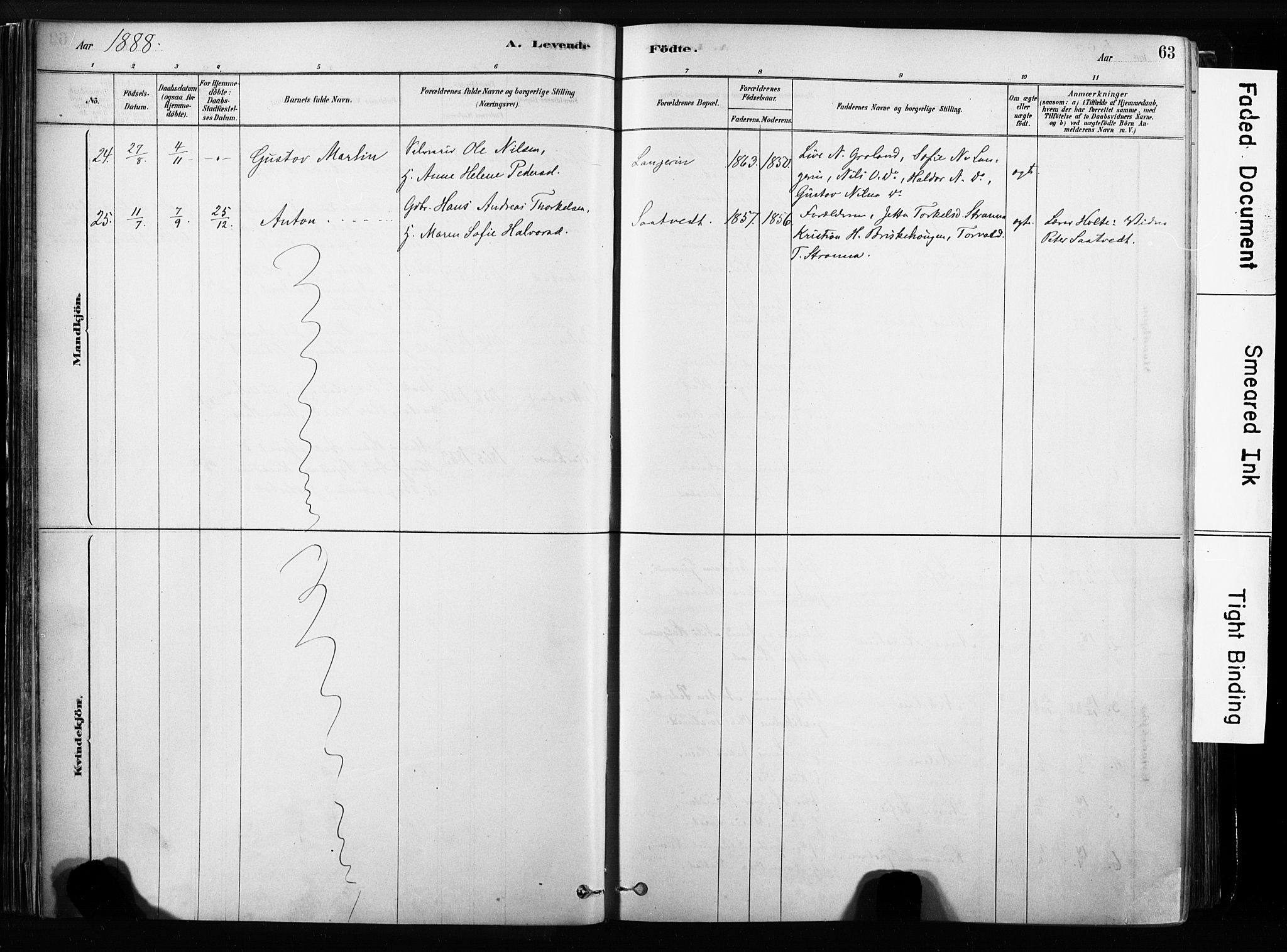 Sandsvær kirkebøker, SAKO/A-244/F/Fb/L0001: Parish register (official) no. II 1, 1878-1906, p. 63