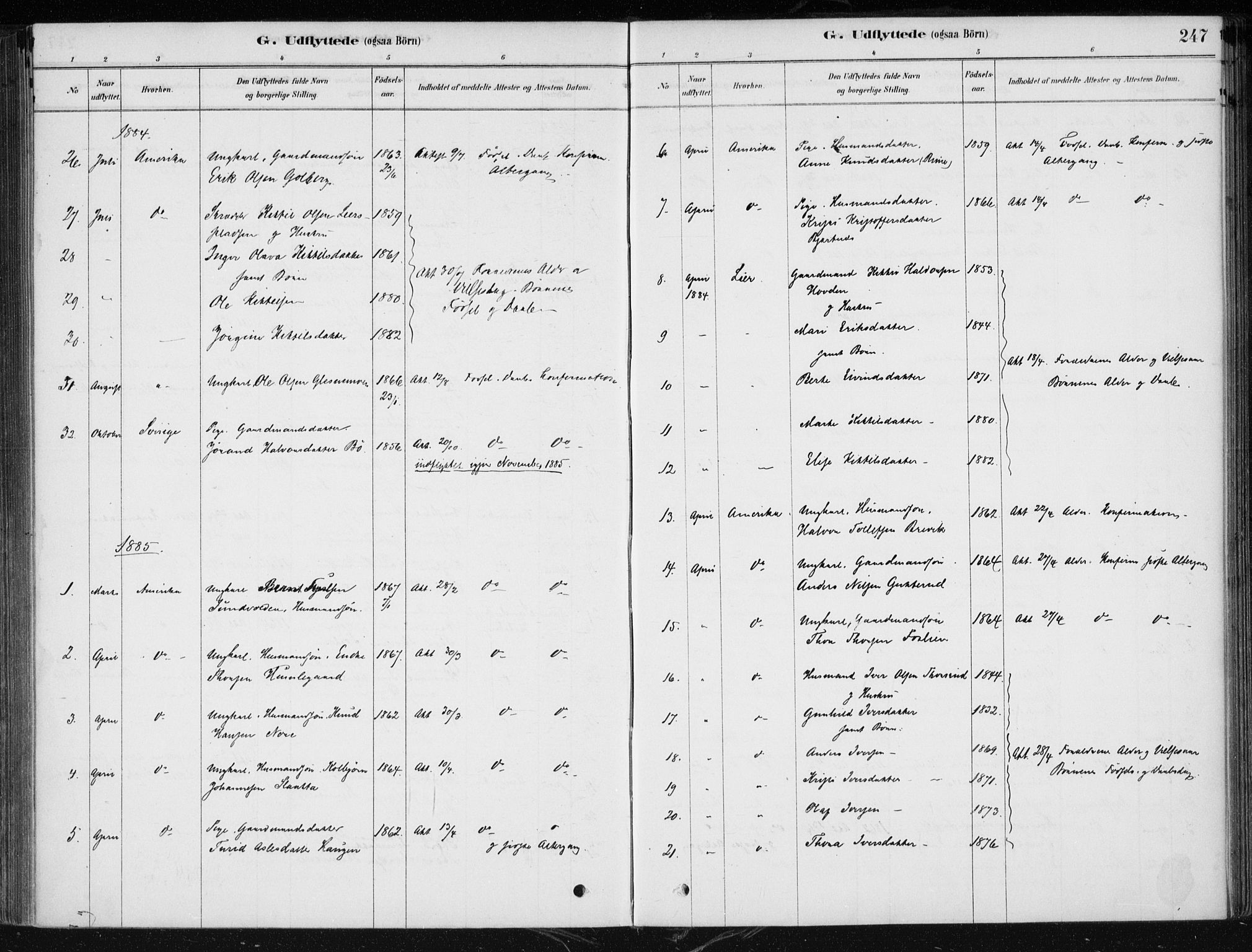 Krødsherad kirkebøker, SAKO/A-19/F/Fa/L0005: Parish register (official) no. 5, 1879-1888, p. 247