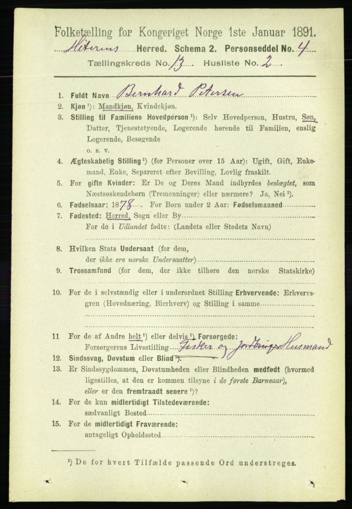 RA, 1891 census for 1617 Hitra, 1891, p. 2742