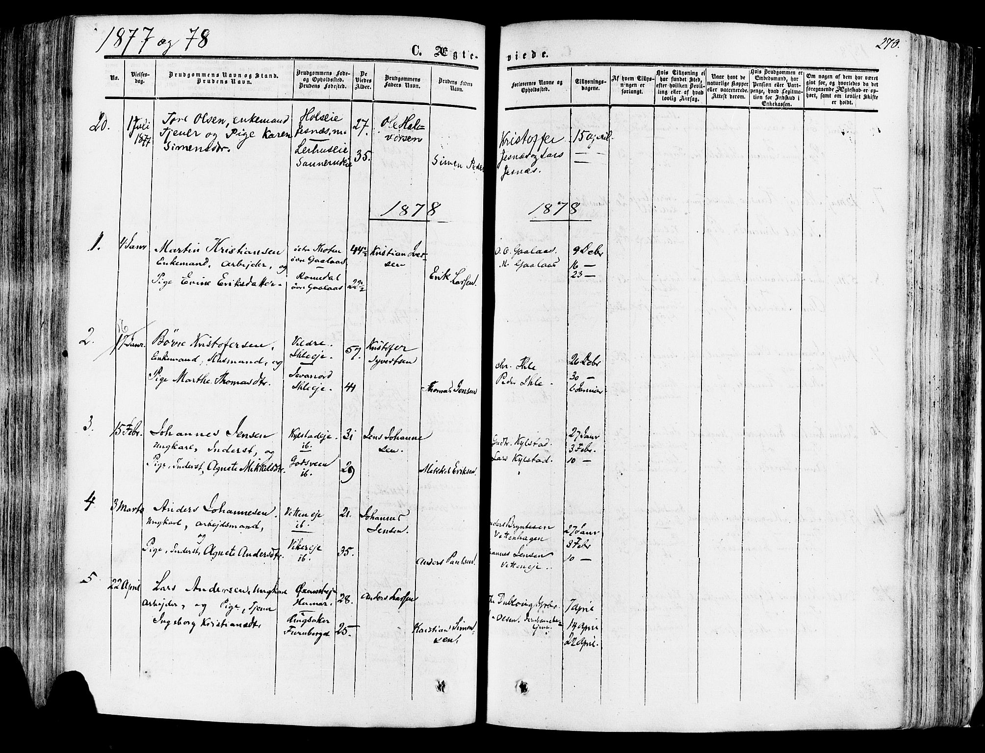 Vang prestekontor, Hedmark, SAH/PREST-008/H/Ha/Haa/L0013: Parish register (official) no. 13, 1855-1879, p. 270