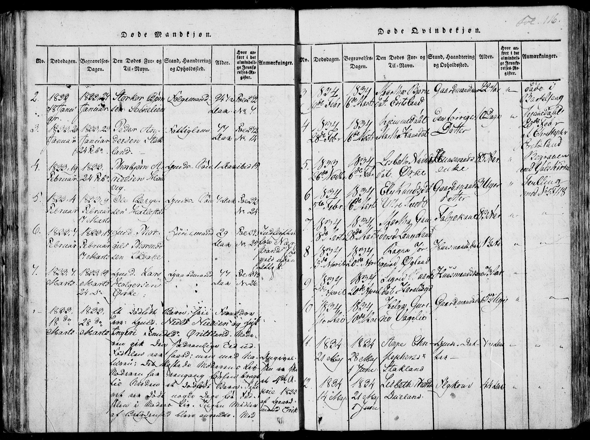 Skjold sokneprestkontor, SAST/A-101847/H/Ha/Haa/L0003: Parish register (official) no. A 3, 1815-1835, p. 116