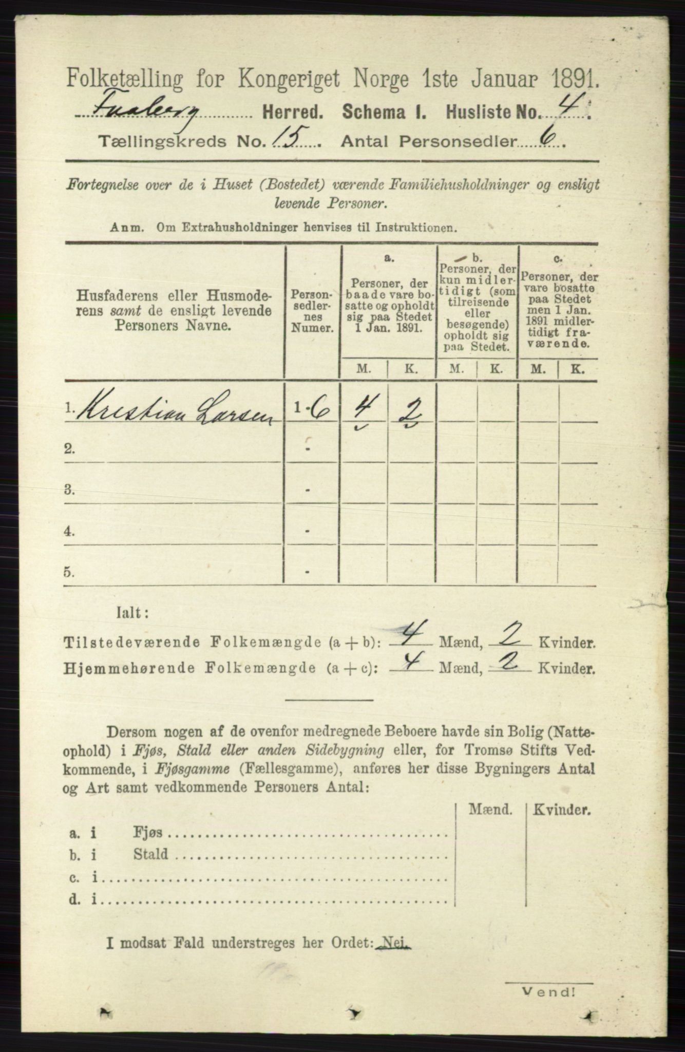 RA, 1891 census for 0524 Fåberg, 1891, p. 5835