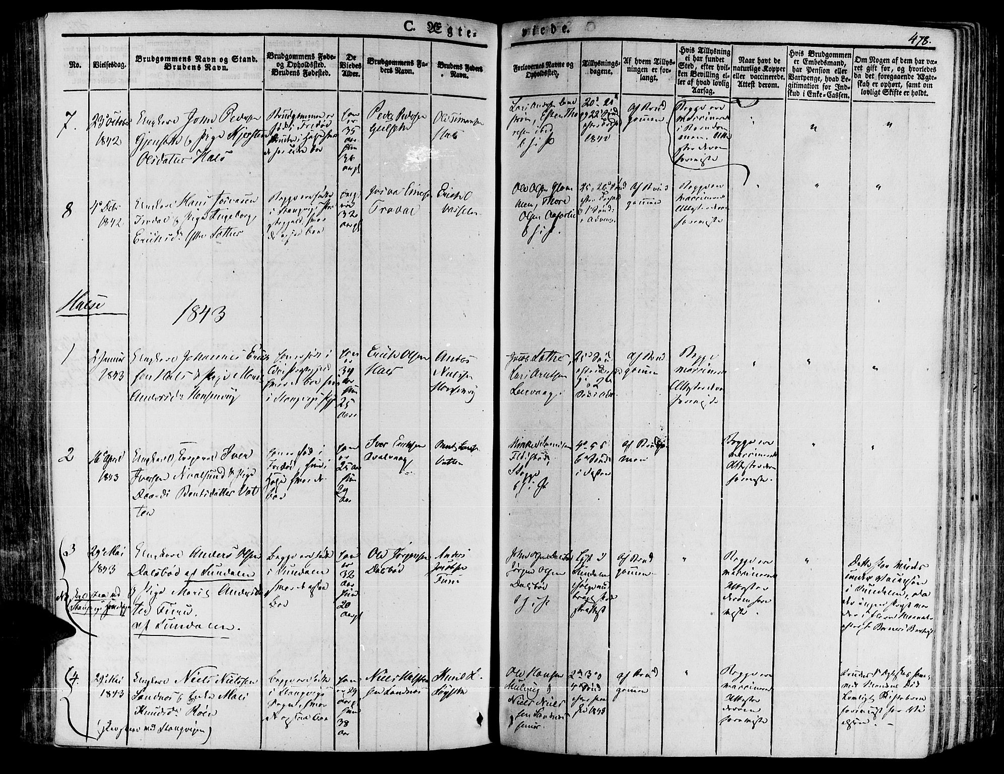 Ministerialprotokoller, klokkerbøker og fødselsregistre - Møre og Romsdal, AV/SAT-A-1454/592/L1025: Parish register (official) no. 592A03 /2, 1831-1849, p. 478