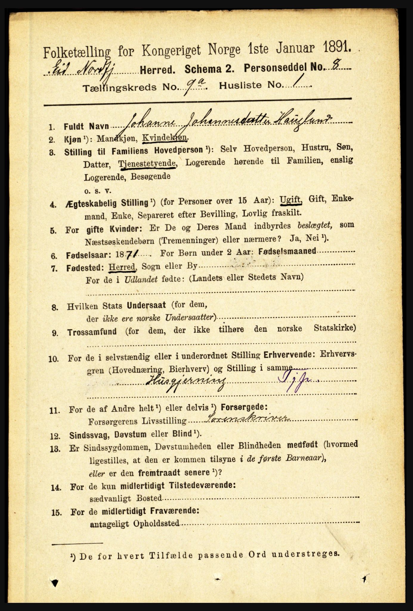 RA, 1891 census for 1443 Eid, 1891, p. 2197